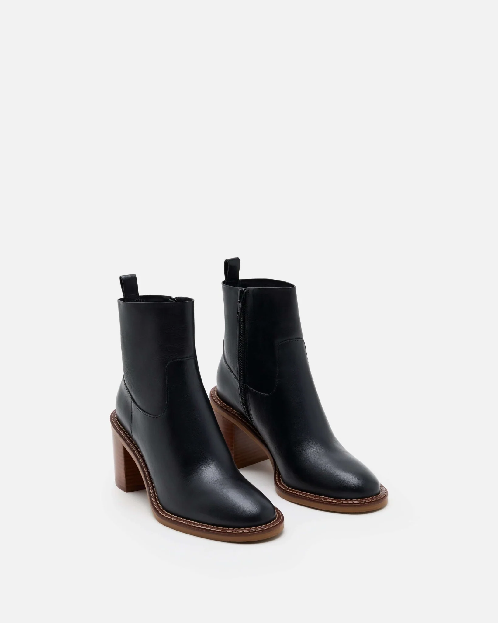 BOTTINES KAIALA - En cuir à talons noir