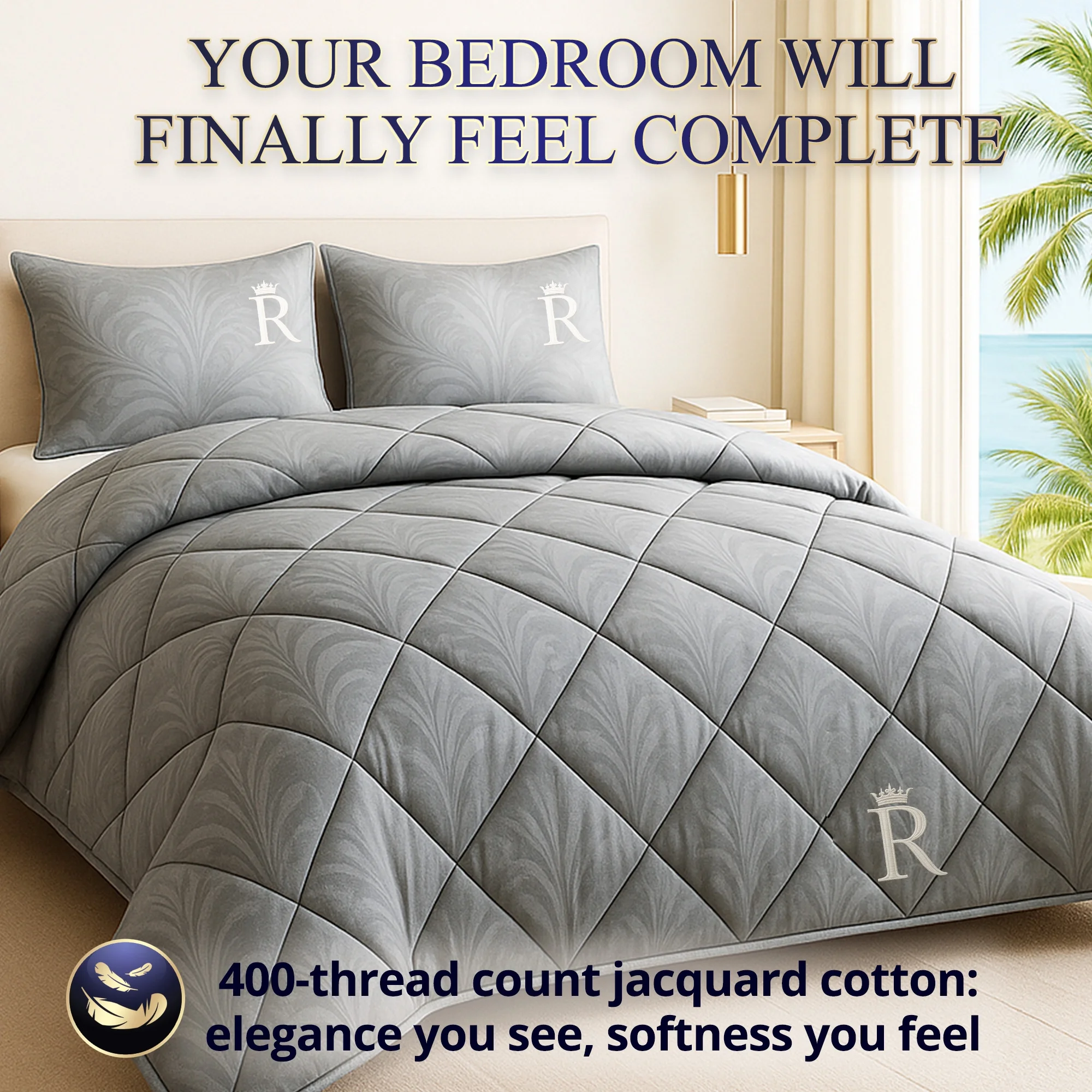 Royal Therapy Queen Size Comforter �C White Comforter, Down Alternative Bed Comforter, Fluffy Duvet Insert, Cool And Comfortable - Image 12