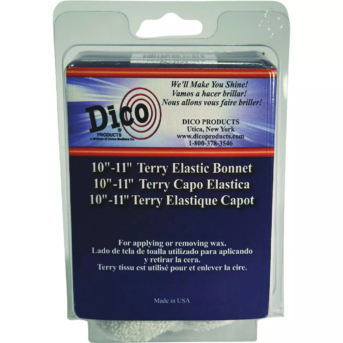 Dico 10 In. to 11 In. Terrycloth Bonnet with Elastic Edge