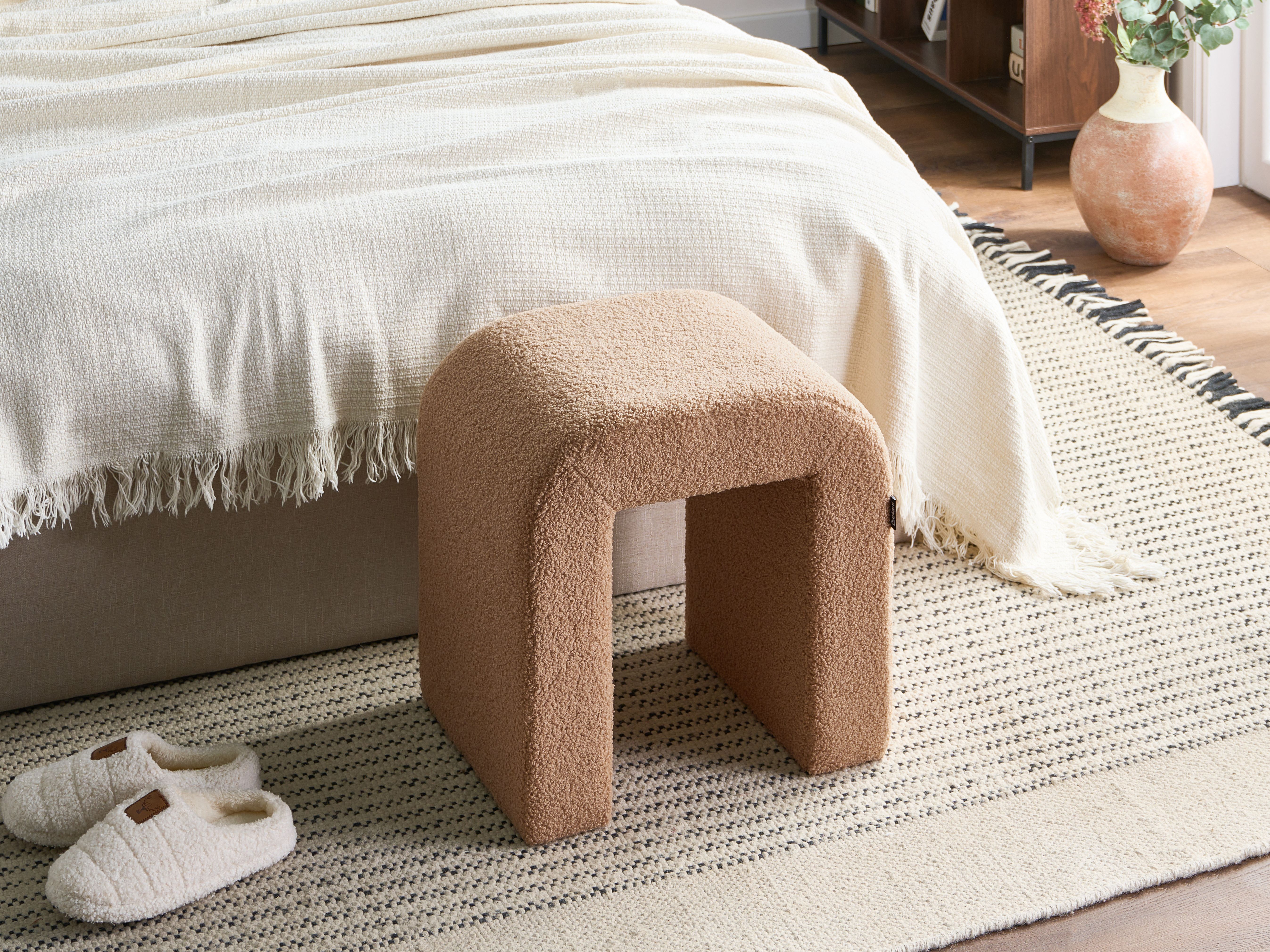 Pouffe ESTES Boucle Light Brown