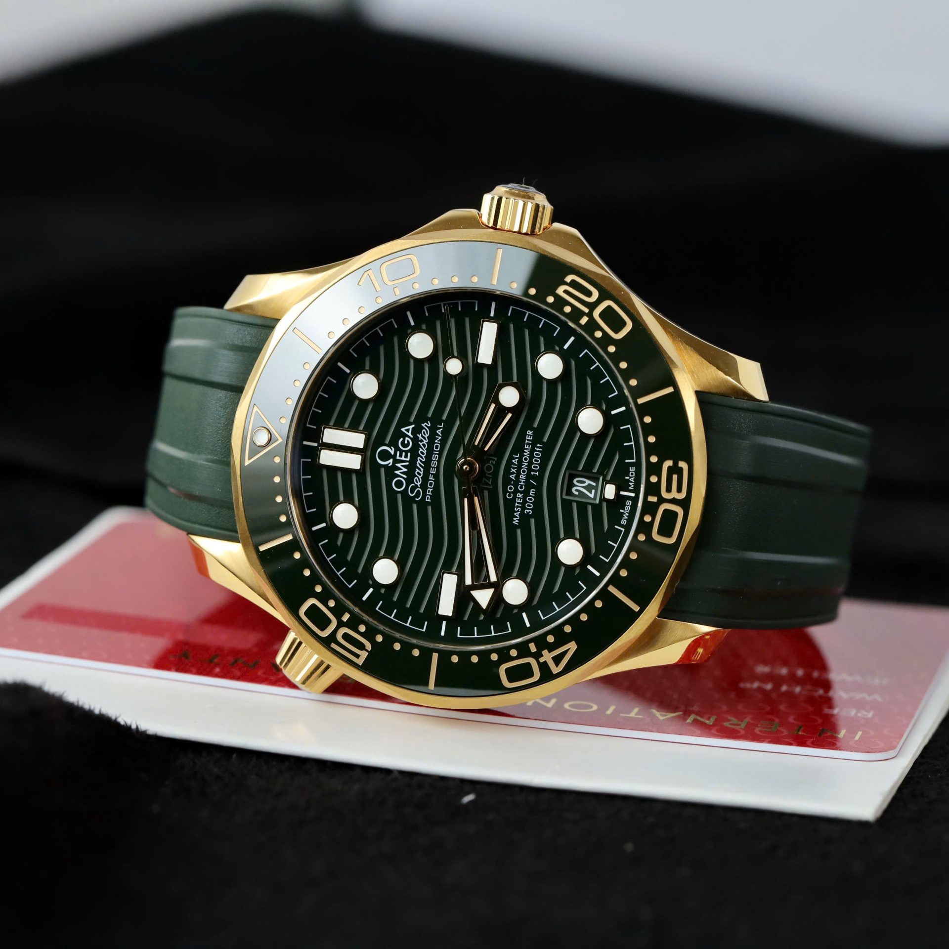 Omega Seamaster Diver 300M Replica Watches Green Dial Rubber Strap VS Factory 42mm - Top club