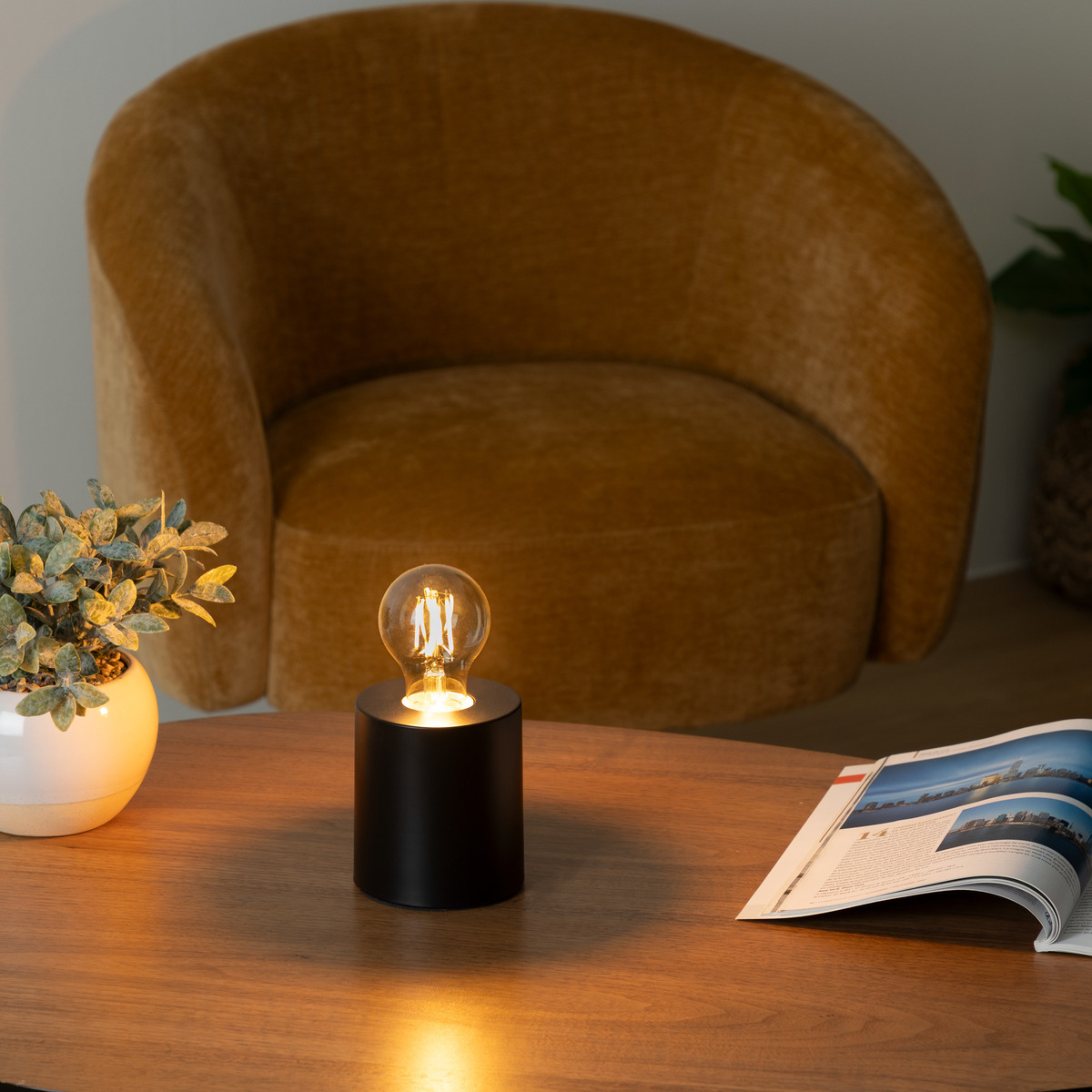 Base lamp "Saba" Black, H.11 cm