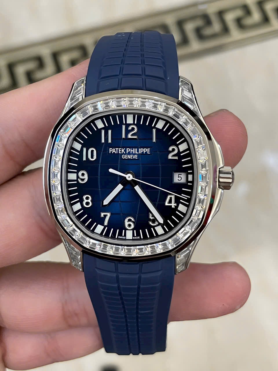 Patek Philippe Replica Watches Aquanaut 5168G Blue Rubber Strap GR Factory 42mm - Elite Watch Atelier
