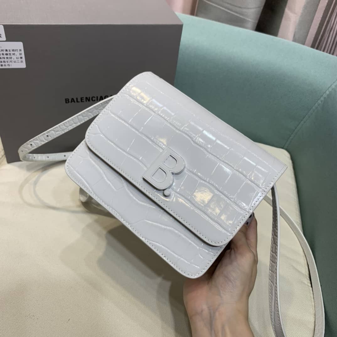 Balenciaga Crocodile Embossed Box Replica Shoulder Bag - Replicaclubs