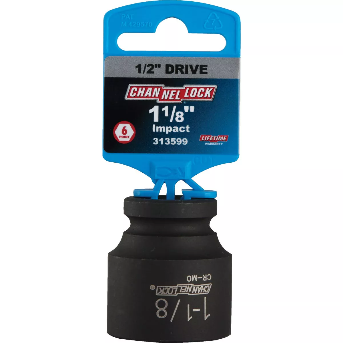 Channellock 1/2 In. Drive 1-1/8 In. 6-Point Shallow Standard Impact Socket