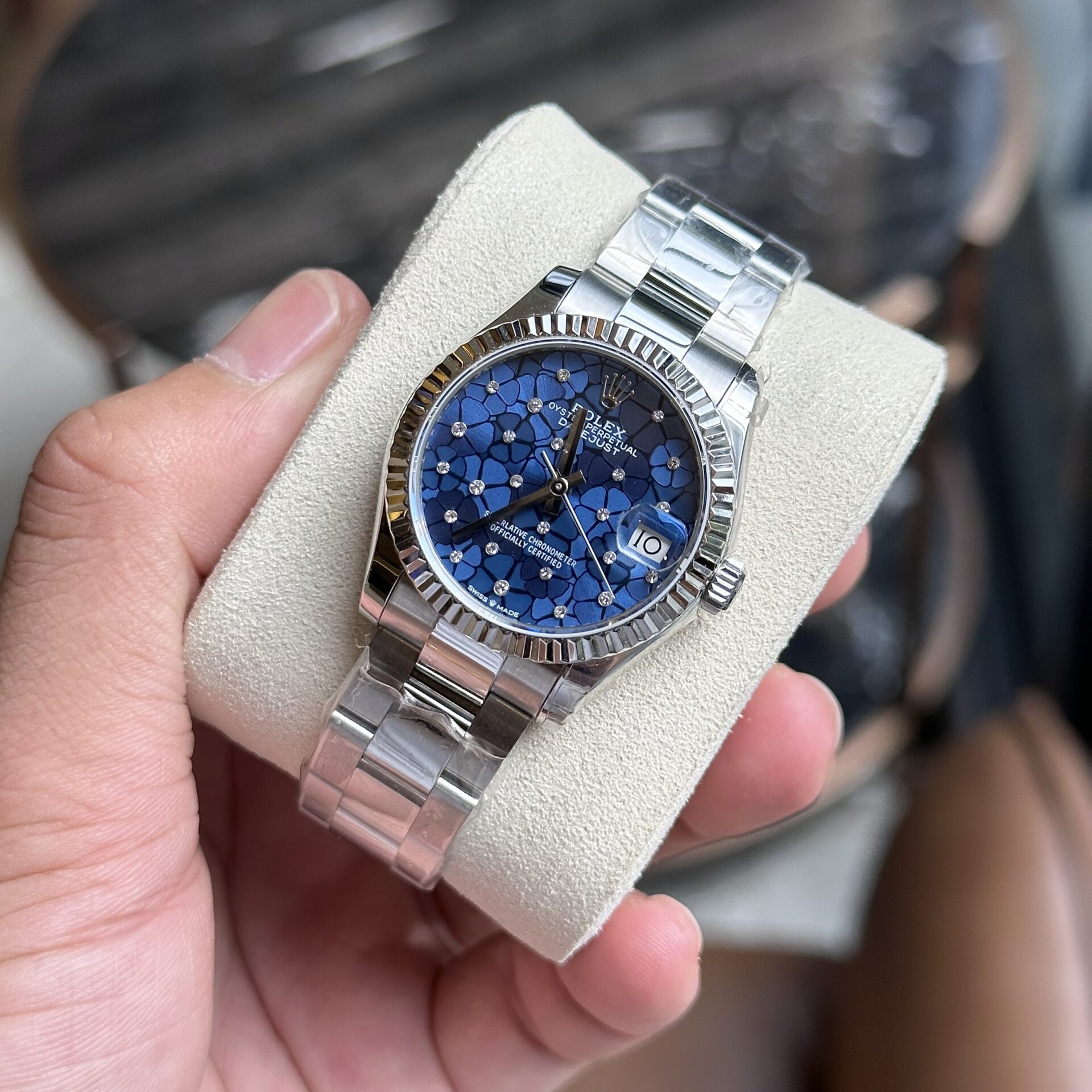 Rolex DateJust Replica Women s Watch 11 Blue Leaf Dial 31mm - Top club