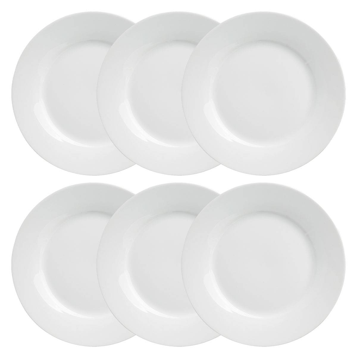Set of 6 Dinner Plates "Ronde" D.27 cm, White