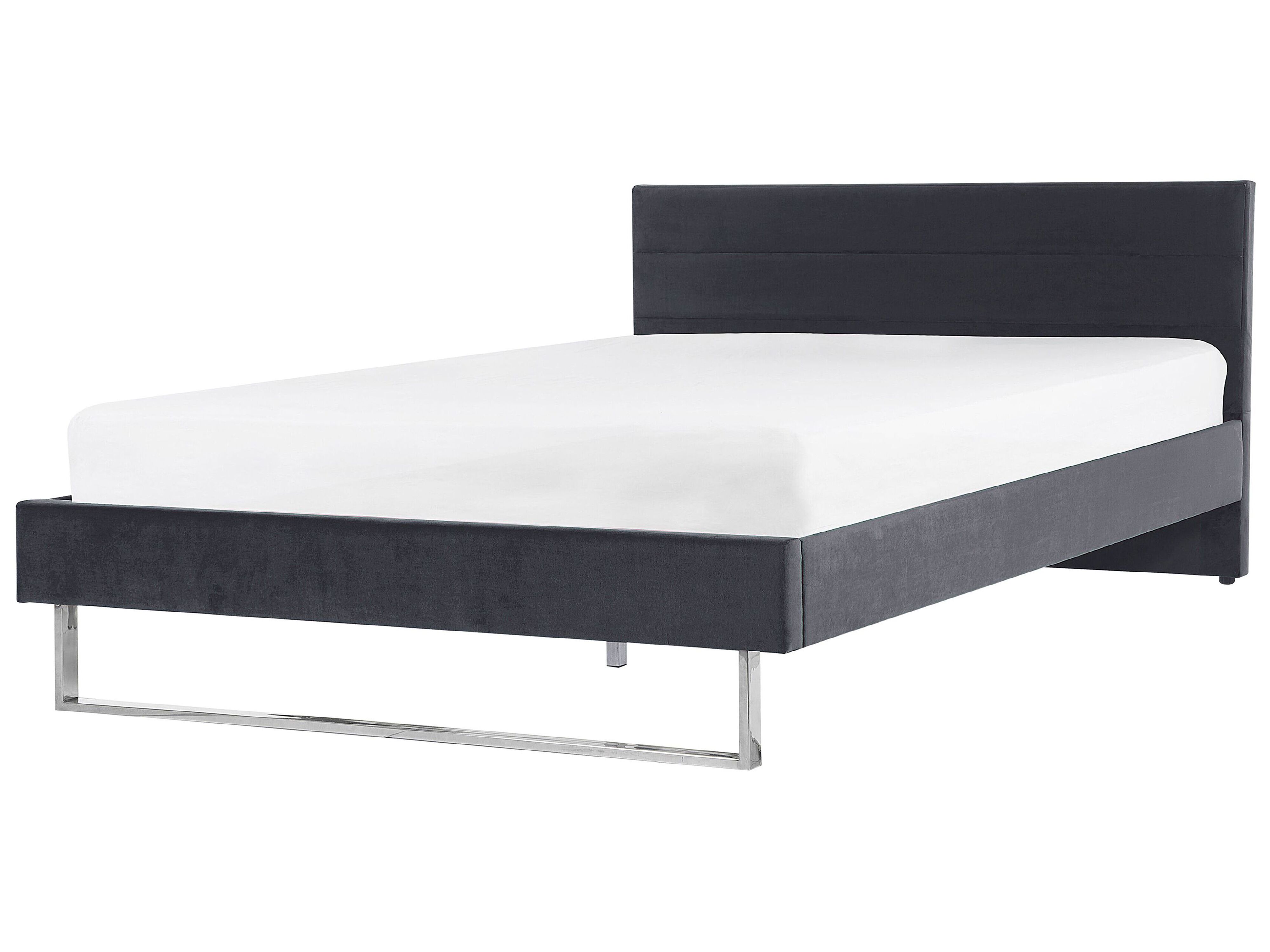 Bed Velvet BELLOU 180 x 200 cm (EU Super King) Dark Grey