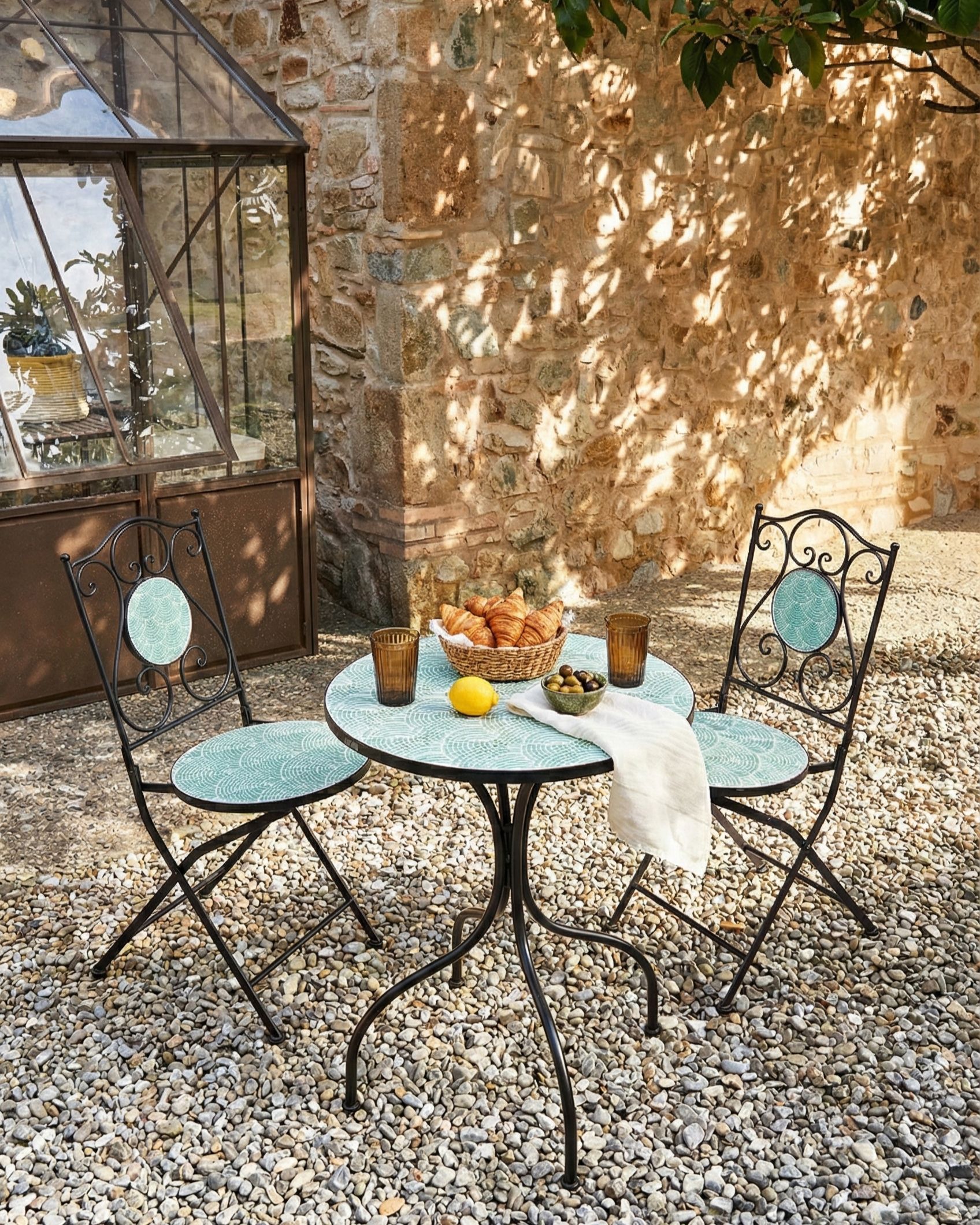 Set of 2 Garden Chairs ANAPO Folding Metal Black