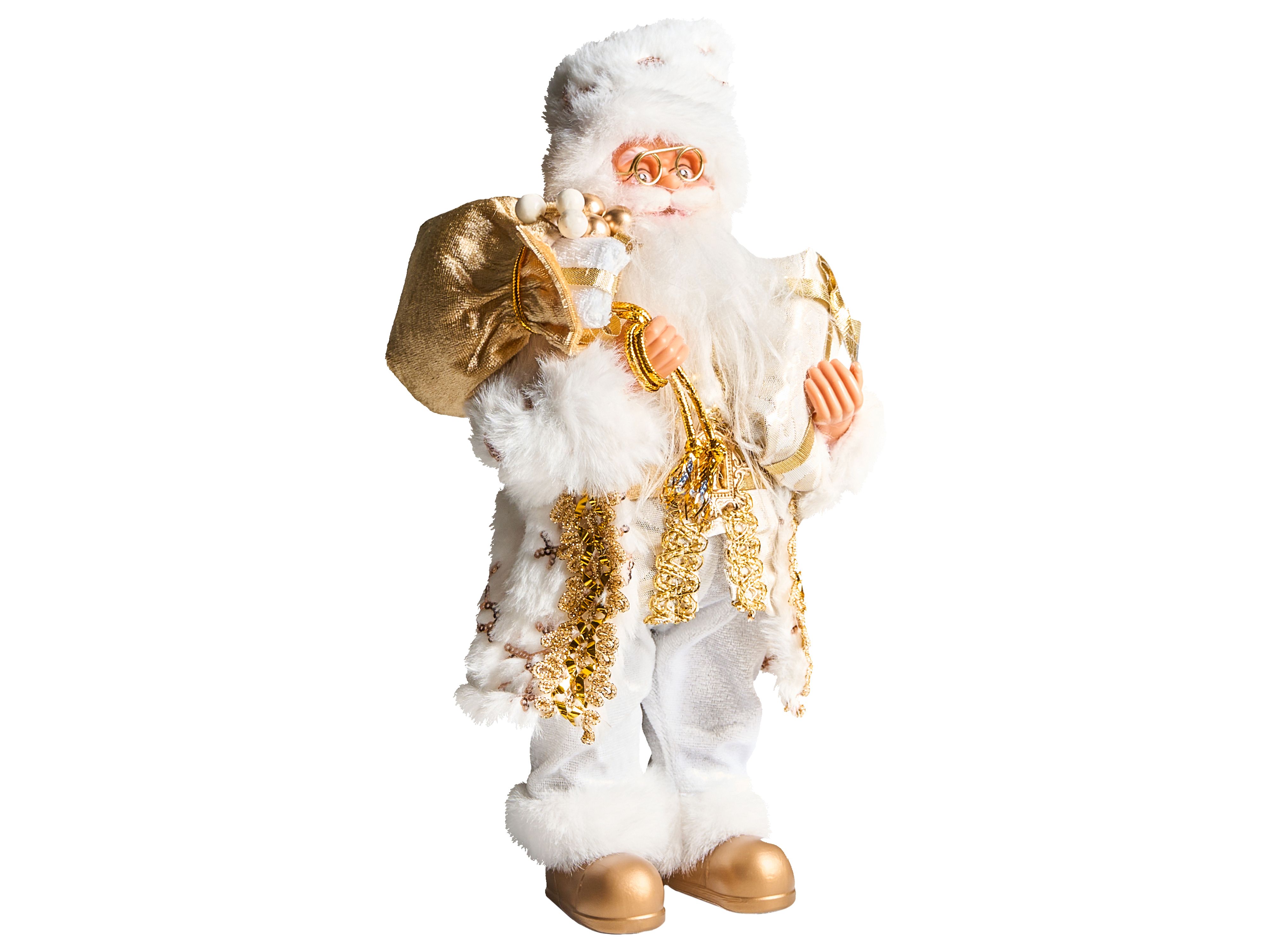 Christmas Decoration STRAUMSFJORDEN Santa Claus 40 cm White/ Gold
