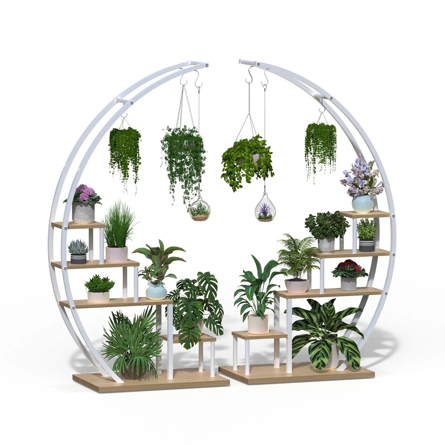 5 Tier Metal Plant Stand Indoor Curved Circular Display Book Shelf Storage - Image 15