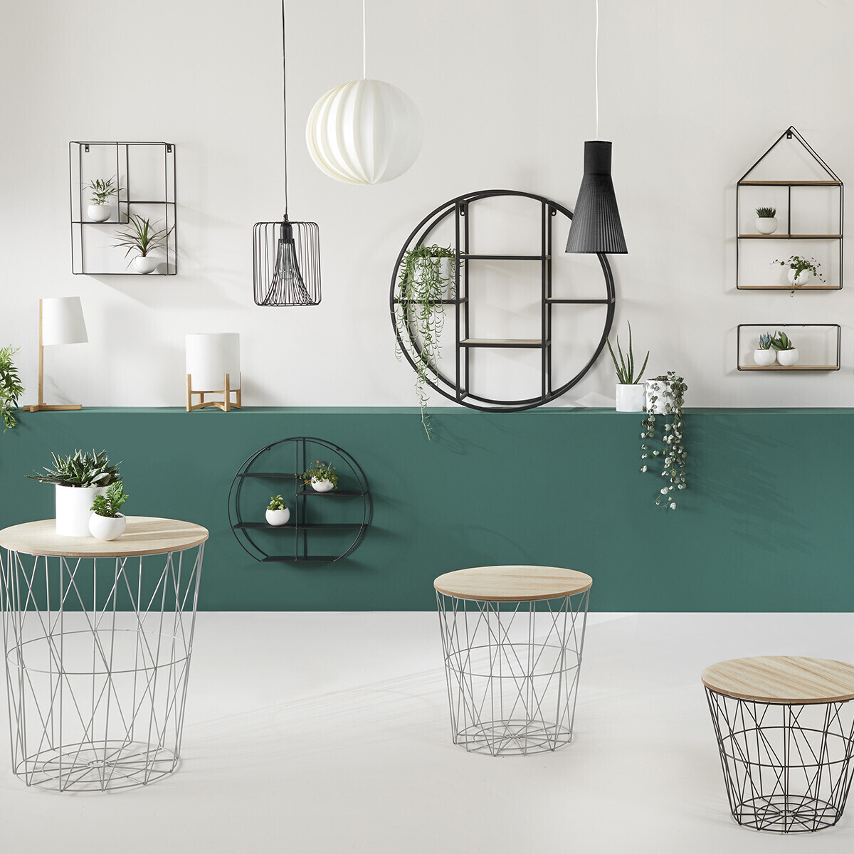 Side table "Kumi" Black, D.40 cm