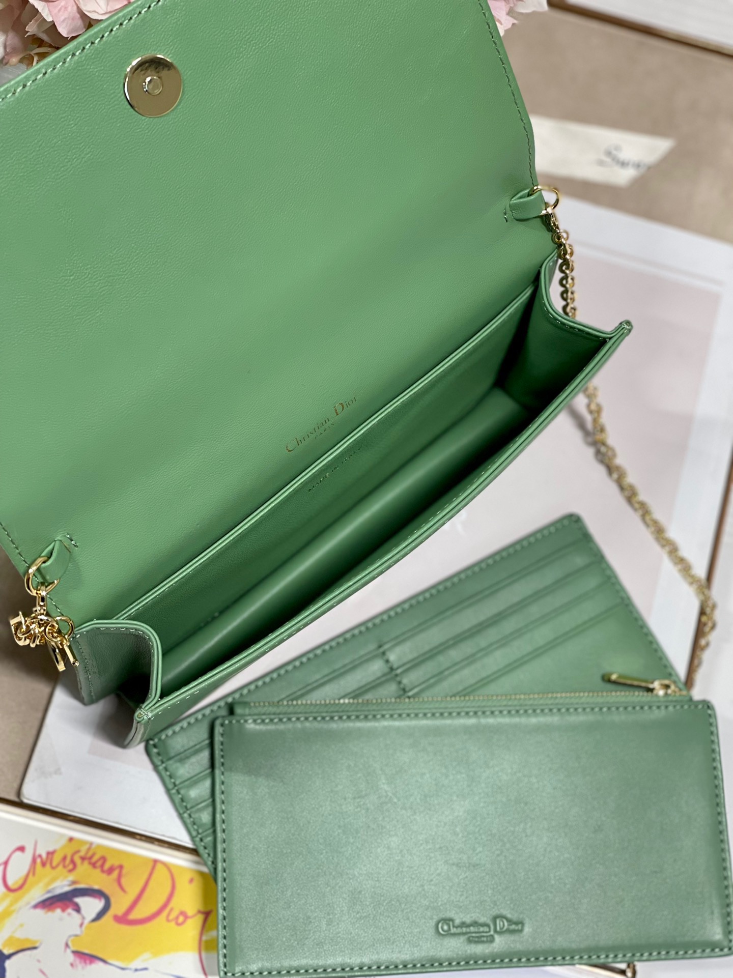Christian Dior Lady Dior Pouch Turquoise, For Women, Women’s Handbags 8.5in/21.5cm CD1:1High-quality replica