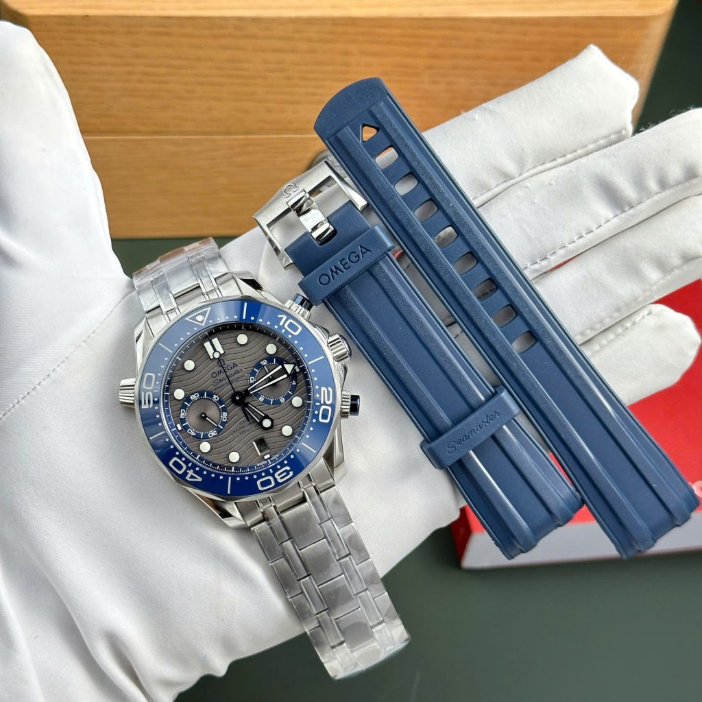 Omega Best Copies Watch Seamaster Diver 300M Chronograph Dial Gray N1 Factory 44mm - Elite Watch Atelier
