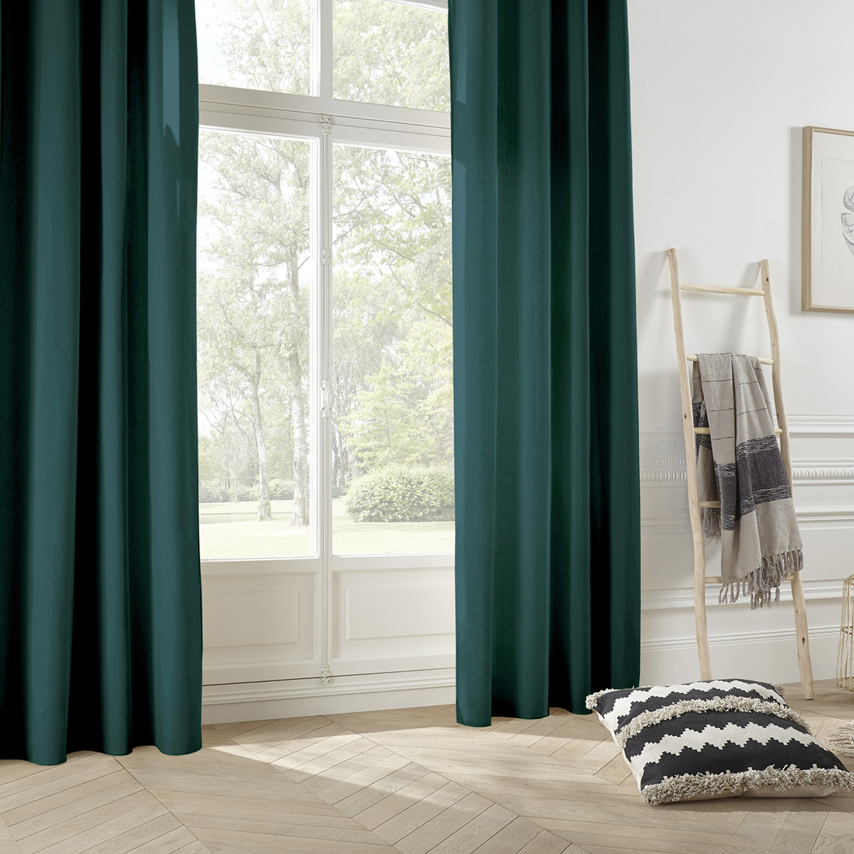 Curtain "Palma" Duck blue, 140x260 cm