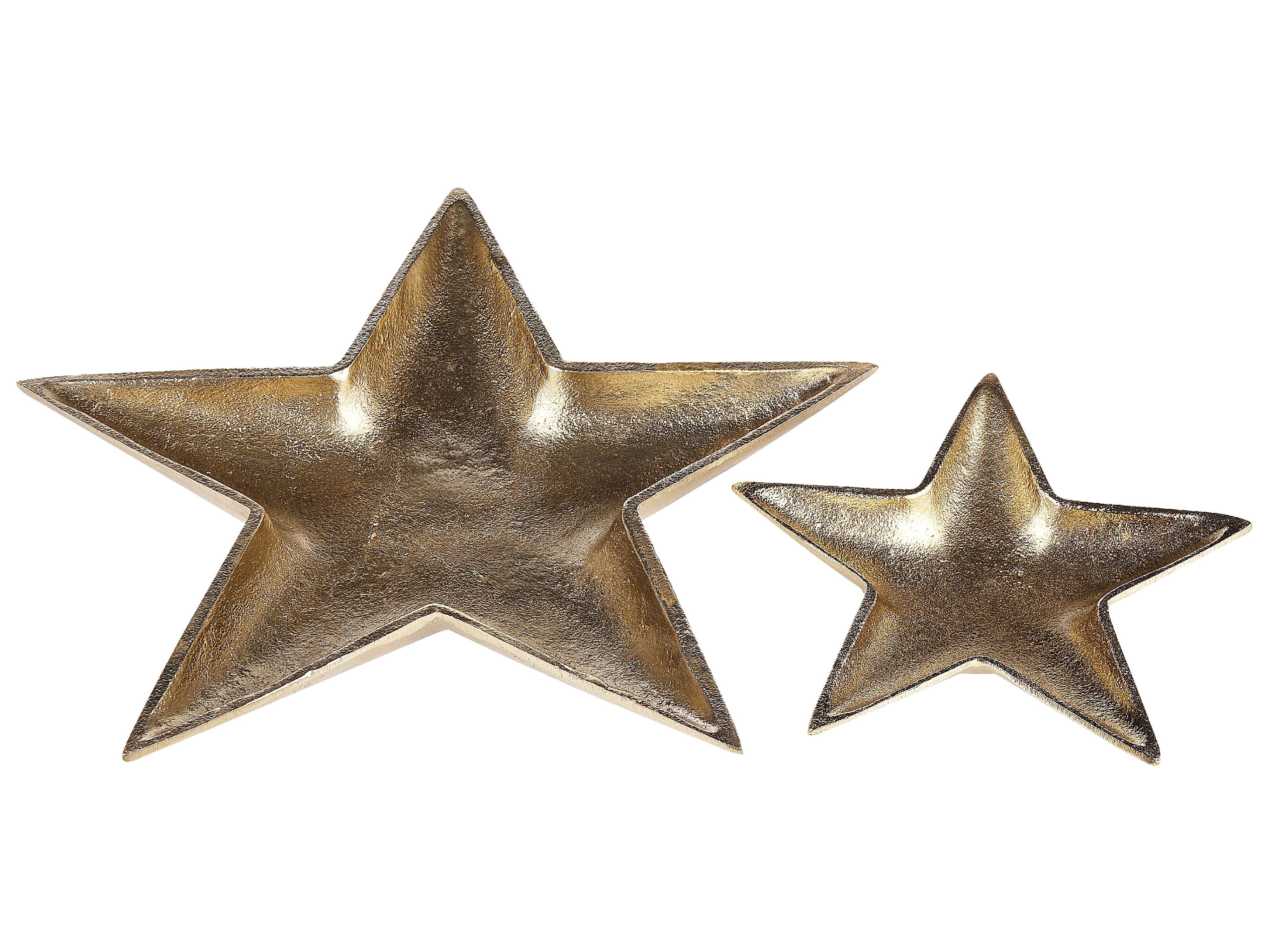 Set of 2 Trinket Dishes Star BANTEN Metal Gold