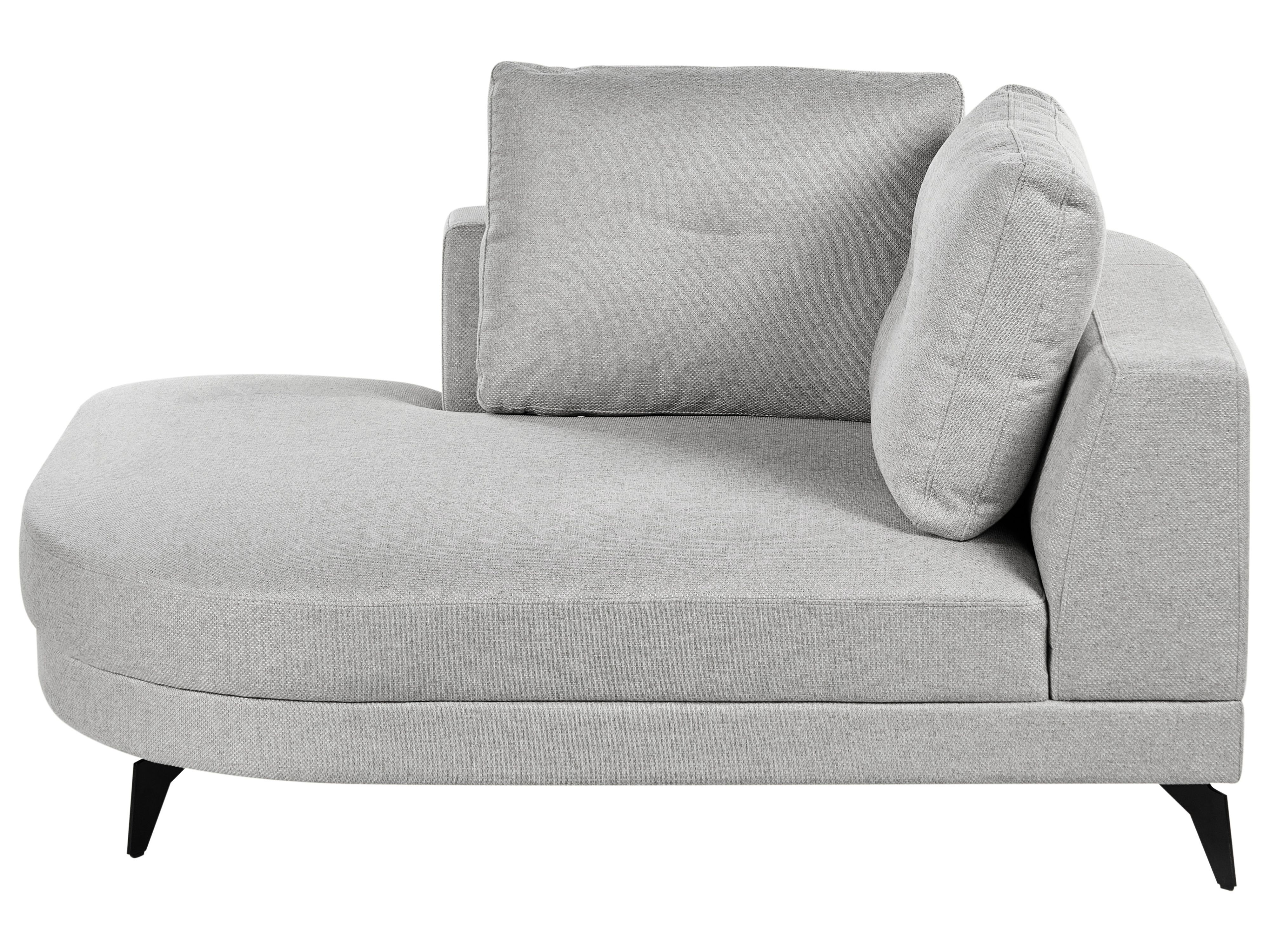 Chaise Longue MARUM Faux Linen Grey