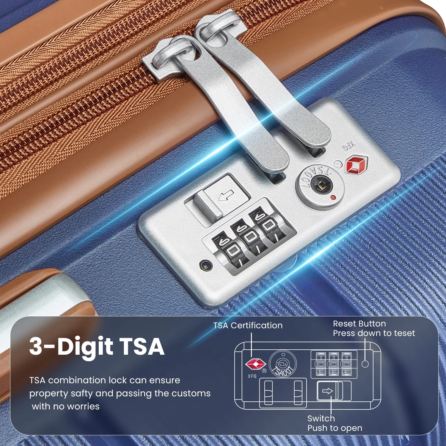 4 Piece Luggage Set, Expandable Lightweight Suitcase Set, PP Materials Travel Luggage with TSA Lock Spinner Wheels, White (14/20/24/28) - Image 16