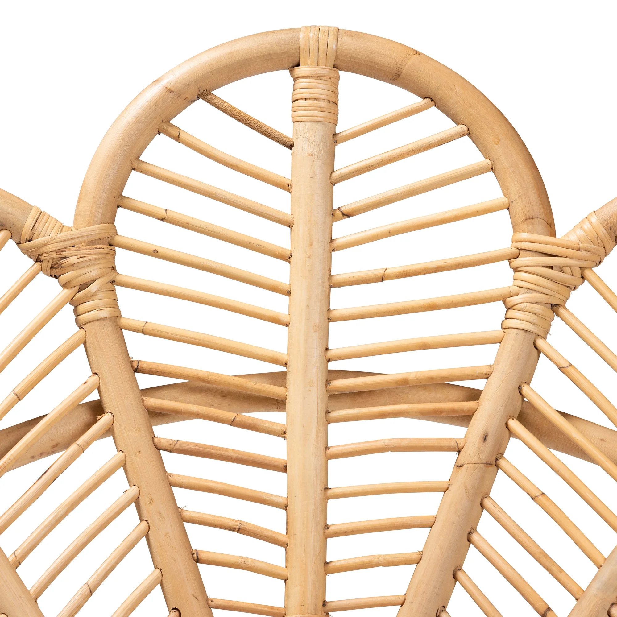 bali & pari Garan Modern Bohemian Natural Brown Rattan and Black Metal Accent Chair - Image 8