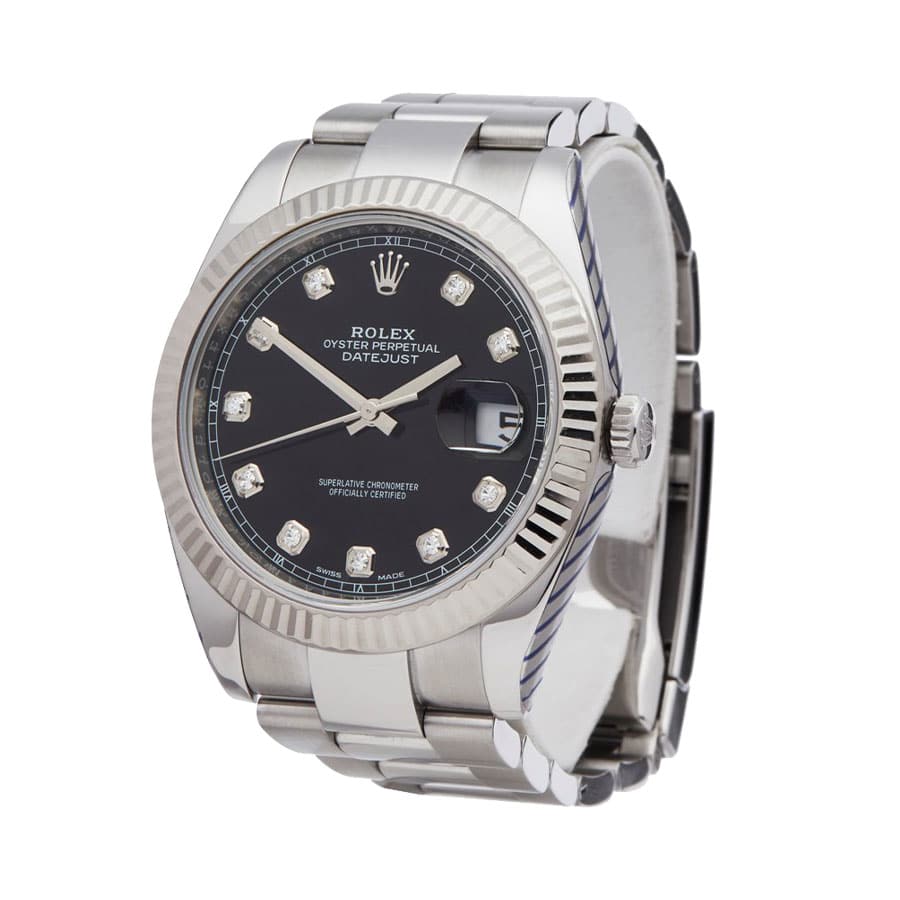 Rolex Datejust Diamond Black Replica - Elite Watch Atelier
