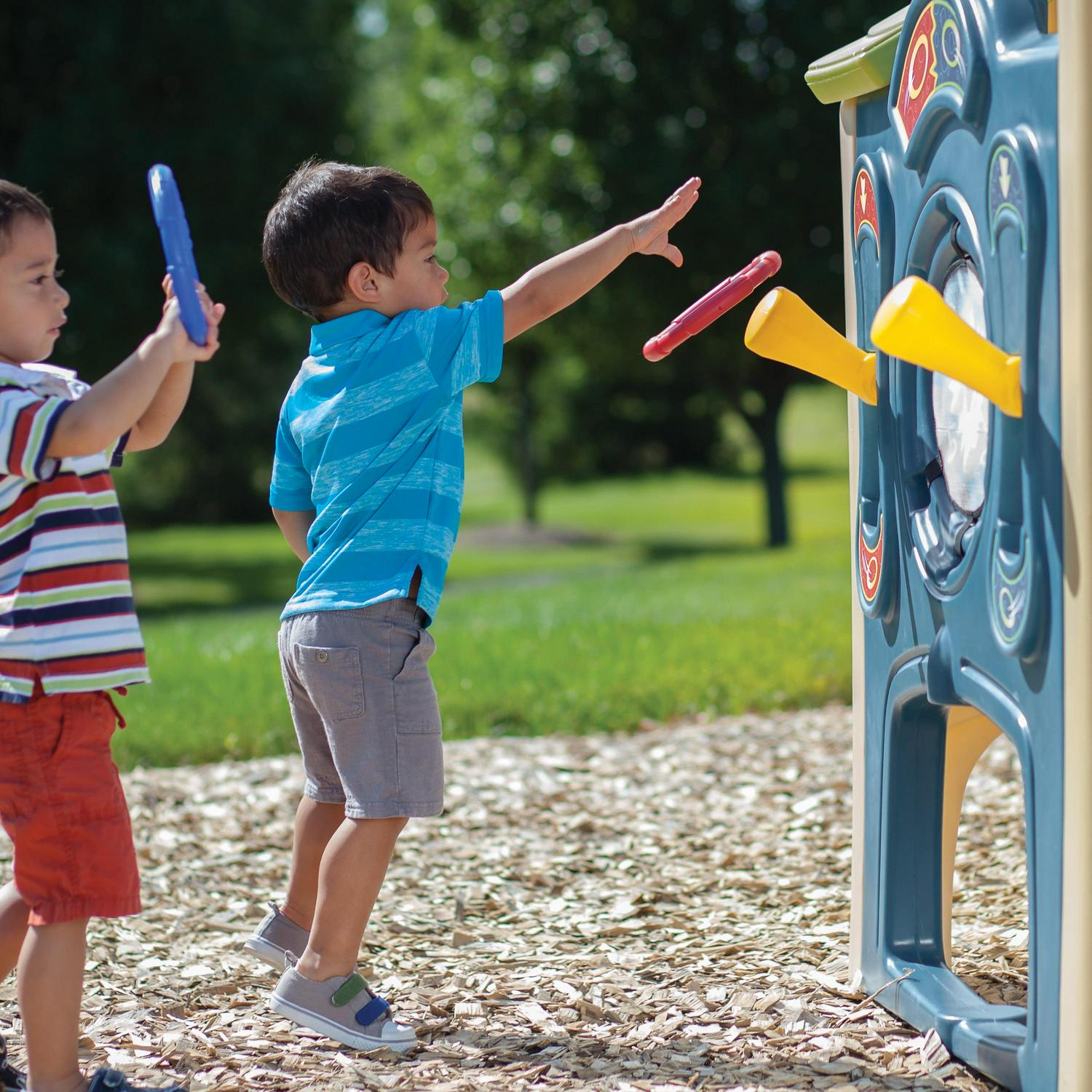 Step2 Neighborhood Fun Center Brown Playhouse with Slide Plastic Kids Outdoor Toys - Image 9