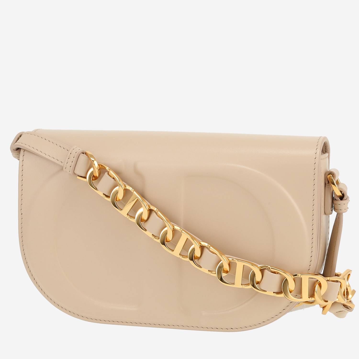 Dior CD Signature shoulder bag in beige leather1:1High-quality replica