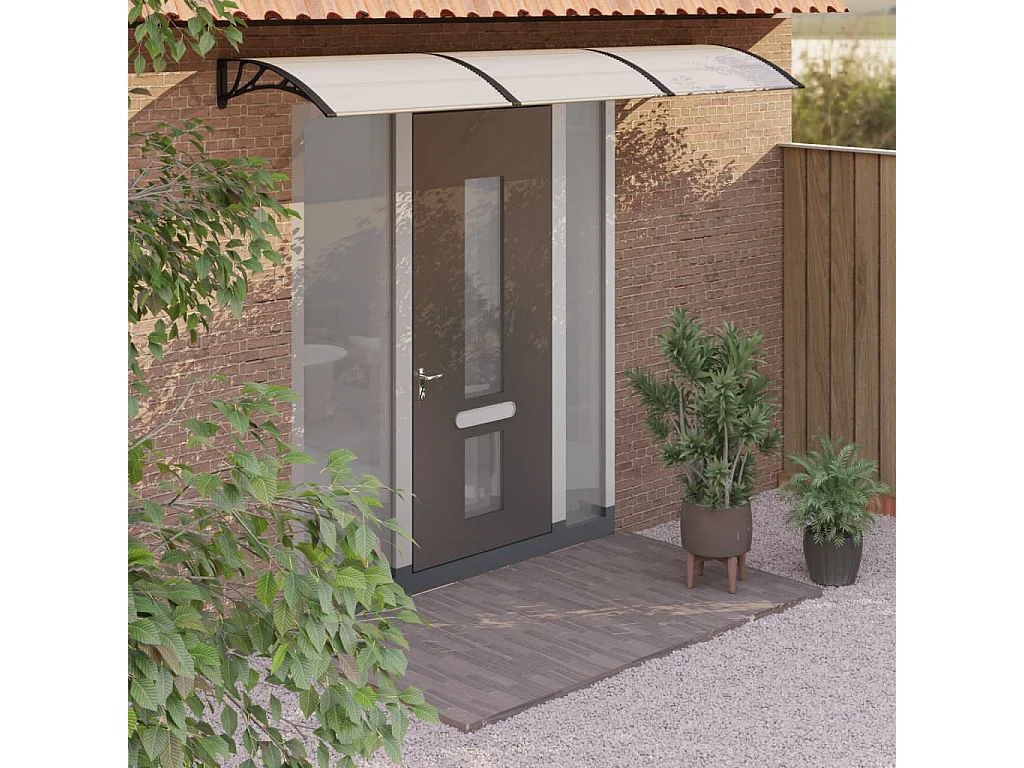 Auvent de porte Noir et transparent 300x80 cm Polycarbonate WVGQ5142
