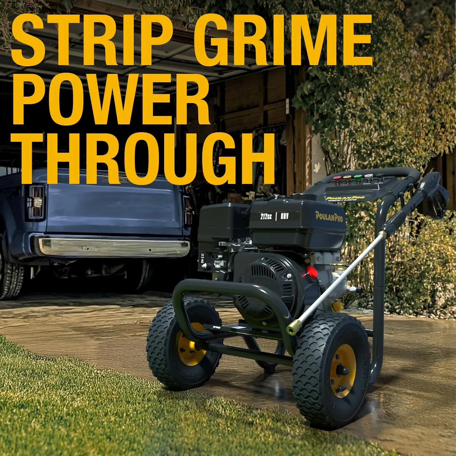 Poulan Pro Gas Pressure Washer 3400 PSI 2.6 GPM 212cc 4-Cycle With 30ft Hose, 21 Inch Lance, 5 Nozzles - Image 6 Poulan Pro Gas Pressure Washer 3400 PSI 2.6 GPM 212cc 4-Cycle With 30ft Hose, 21 Inch Lance, 5 Nozzles - Image 6