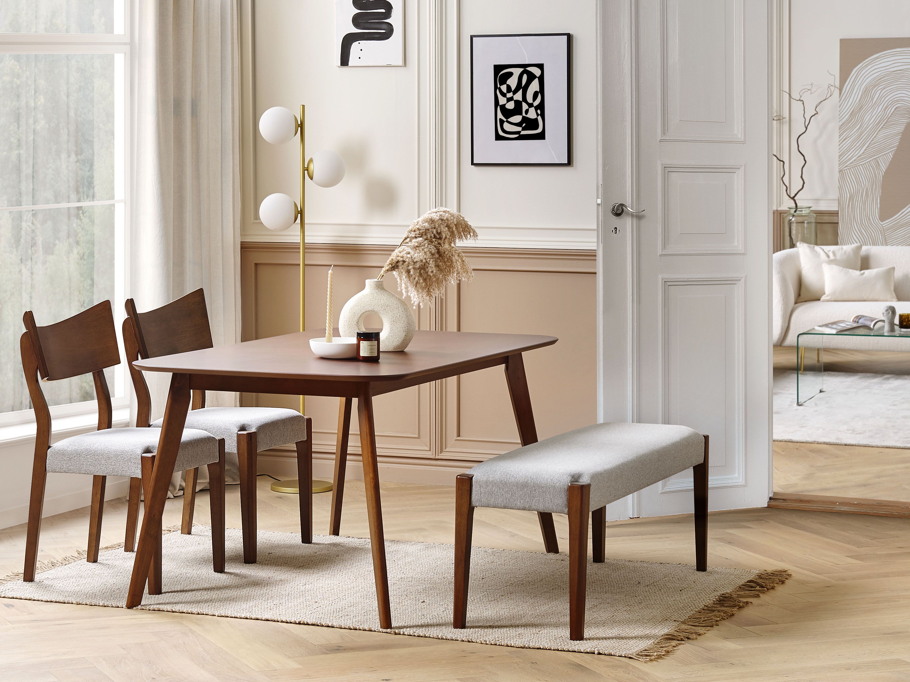 Dining Table EPHRATA Dark Mahogany 150 cm 90 cm