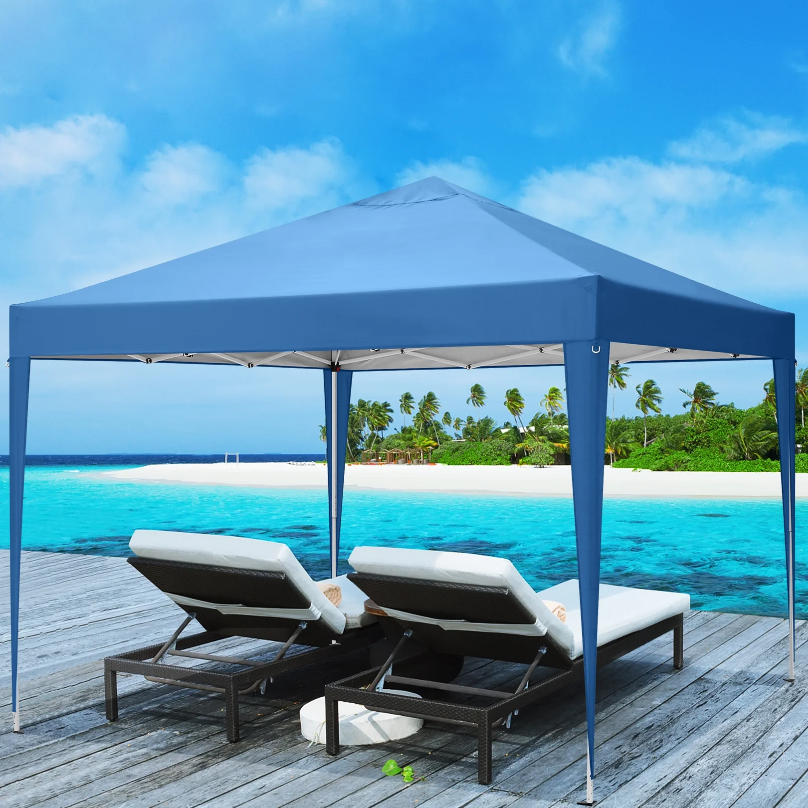 SANOPY 10'x10' EZ Pop Up Canopy Tent Outdoor Party Instant Shelter Portable Folding Beach Canopy with 4 Sandbag & Carrying Bag, Black - Image 68