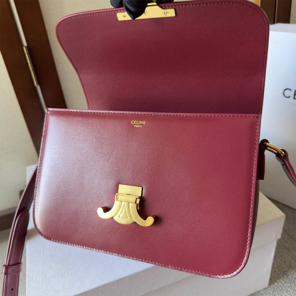 CELINE CLASSIQUE TRIOMPHE BAG in shiny calfskin(HIGH-END GRADE)1:1High-quality replica