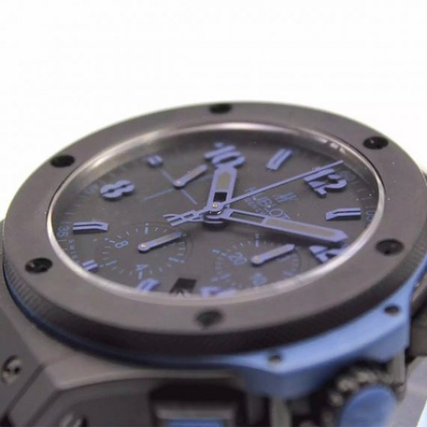 Replica Hublot Big Bang Full Ceramic Evolution Blue Magicb Gummy Strap HUB4104 - Elite Watch Atelier