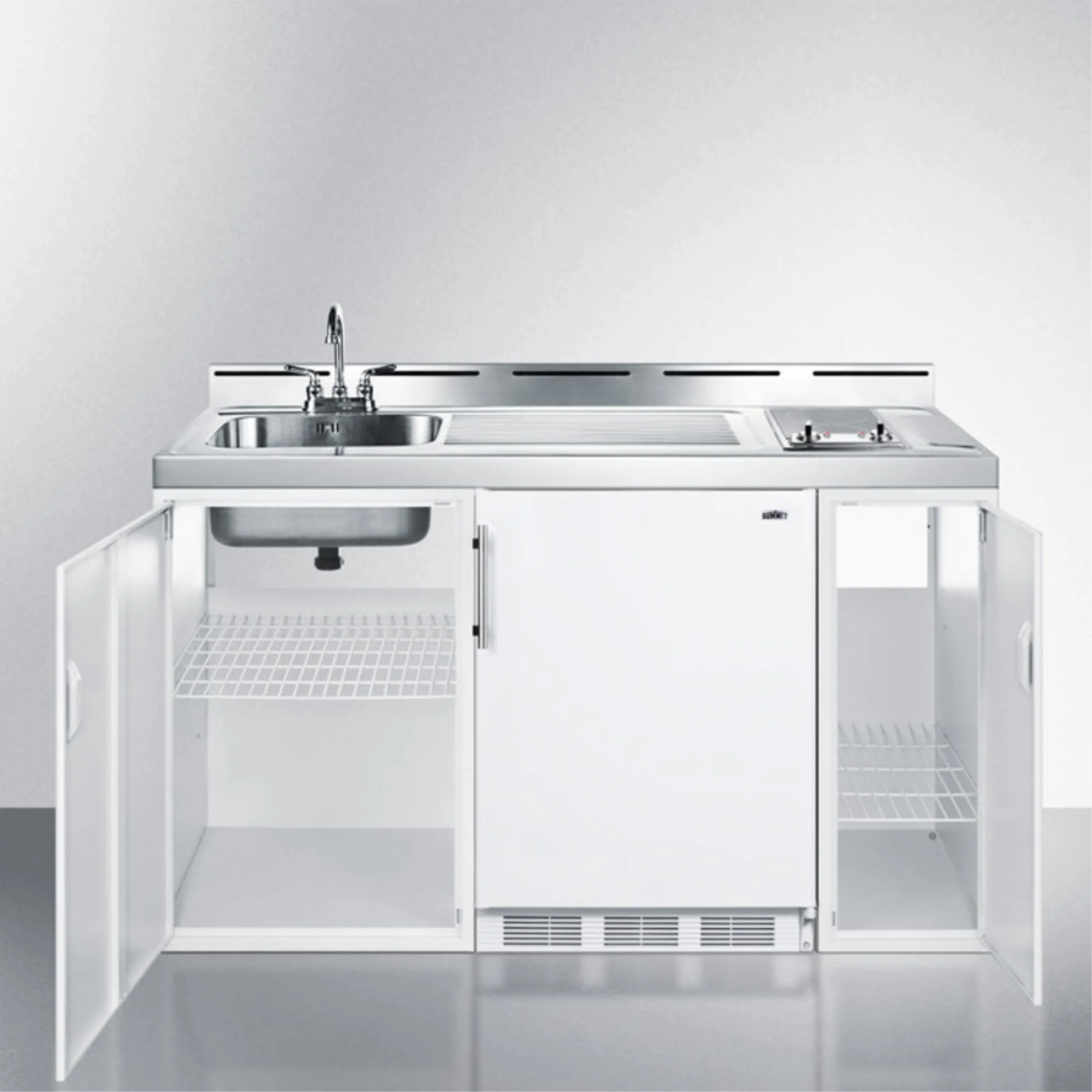 Summit C60glass 60 Inches Combo Kitchen - Stainless Steel