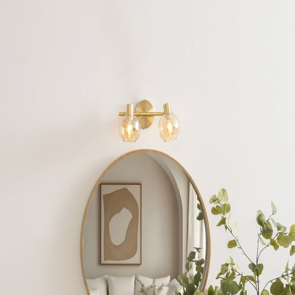 Wall/Ceiling Light "Pilia" Amber, 28x11 cm