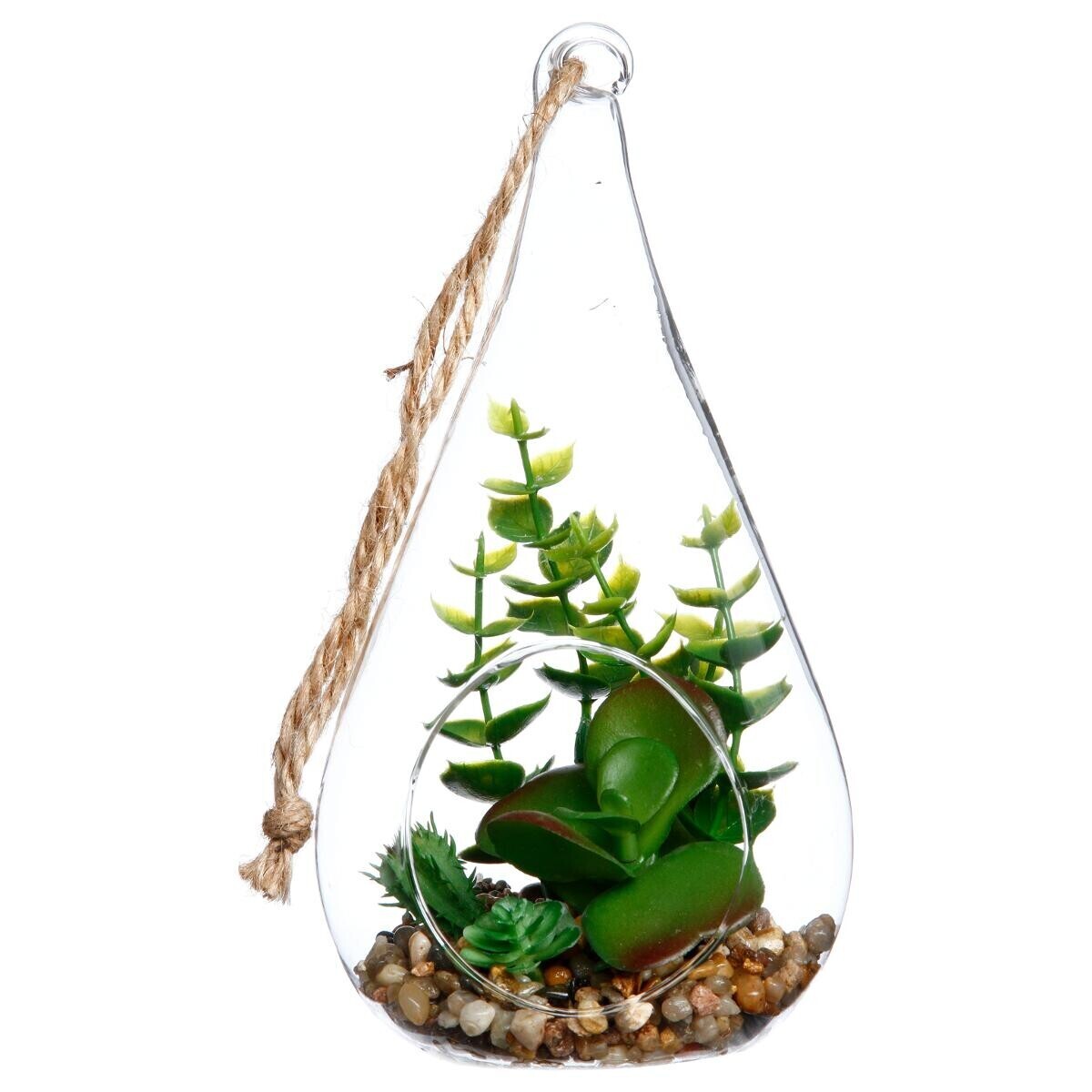 Artificial hanging plant Cement pot, H.19,5 cm
