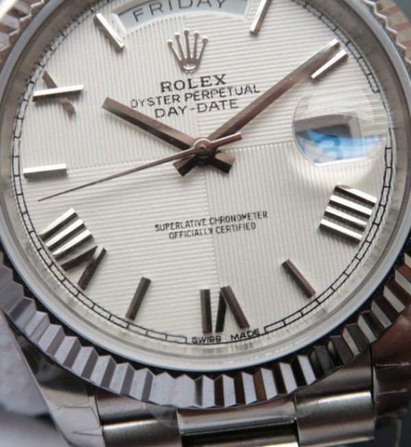 Replica Rolex Day-Date 40mm 228239 Noob Quadrant Textured White Dial Bracelet A3255 - Top club