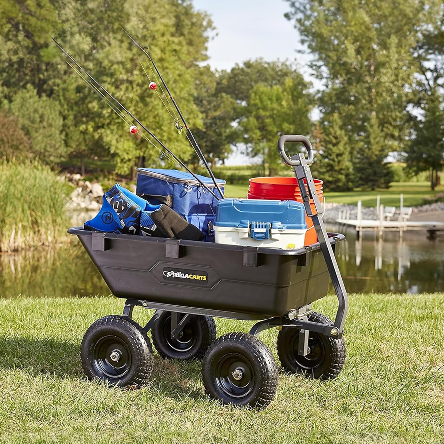 Gorilla Carts Utility Dump Wagon 6 Cubic Feet 1200 lb Capacity Black - GOR6PS - Image 12 Gorilla Carts Utility Dump Wagon 6 Cubic Feet 1200 lb Capacity Black - GOR6PS - Image 12