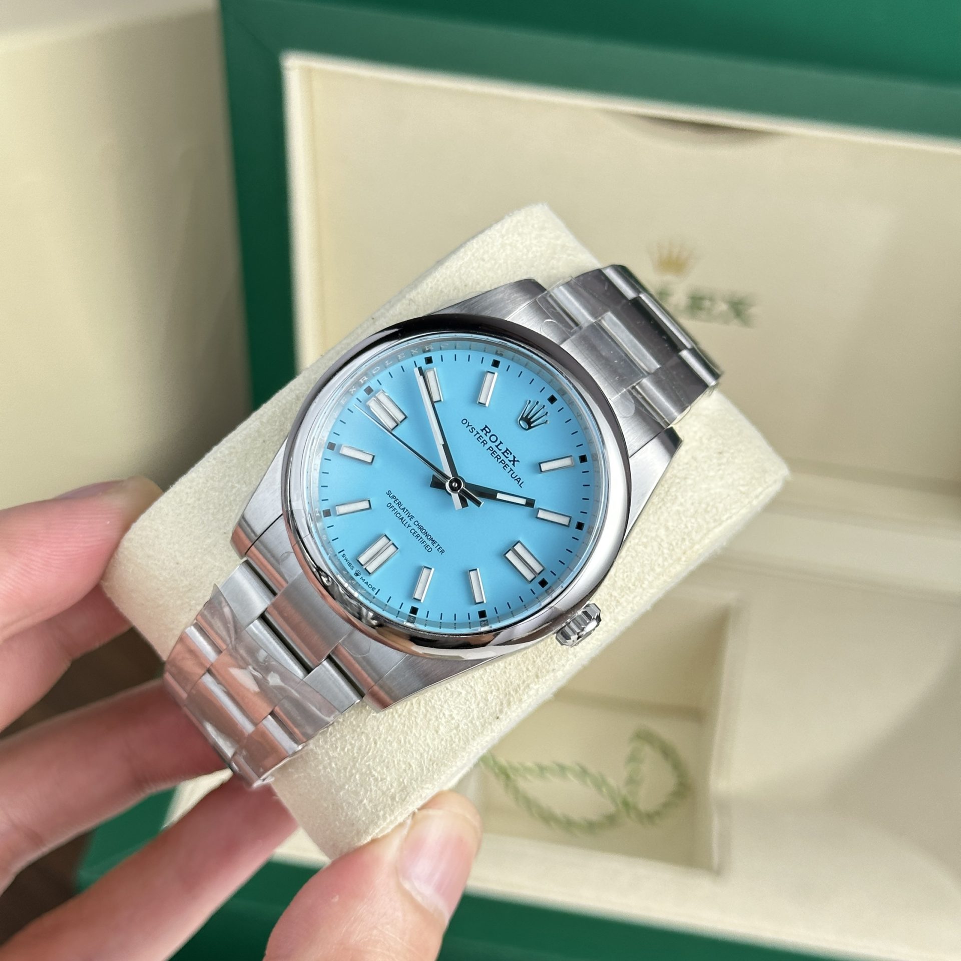 Rolex Replica Watches Oyster Perpetual 124300 Ice Dial Clean Factory 41mm - Elite Watch Atelier