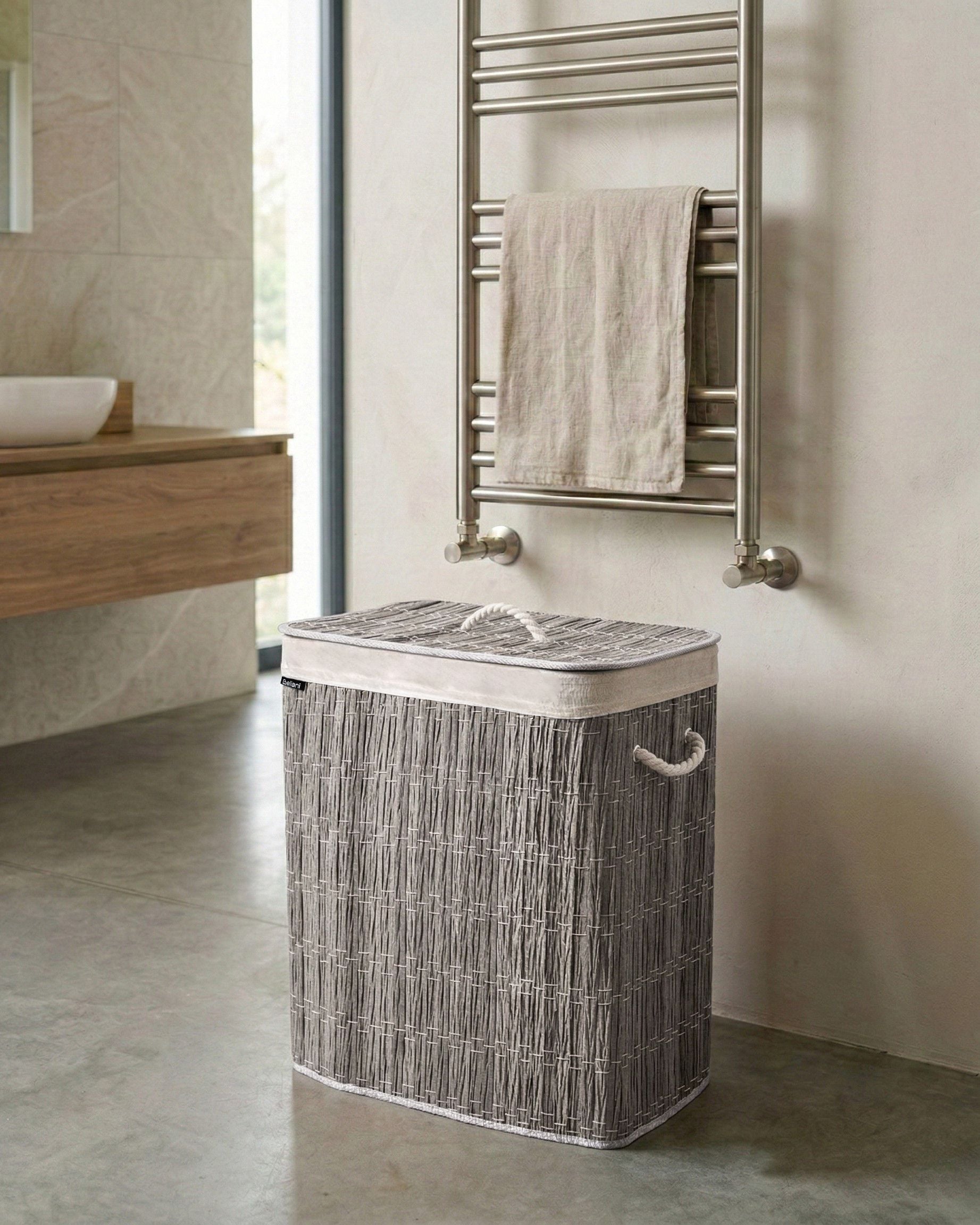 Laundry Basket ARRAIAS Fabric Grey 100 L
