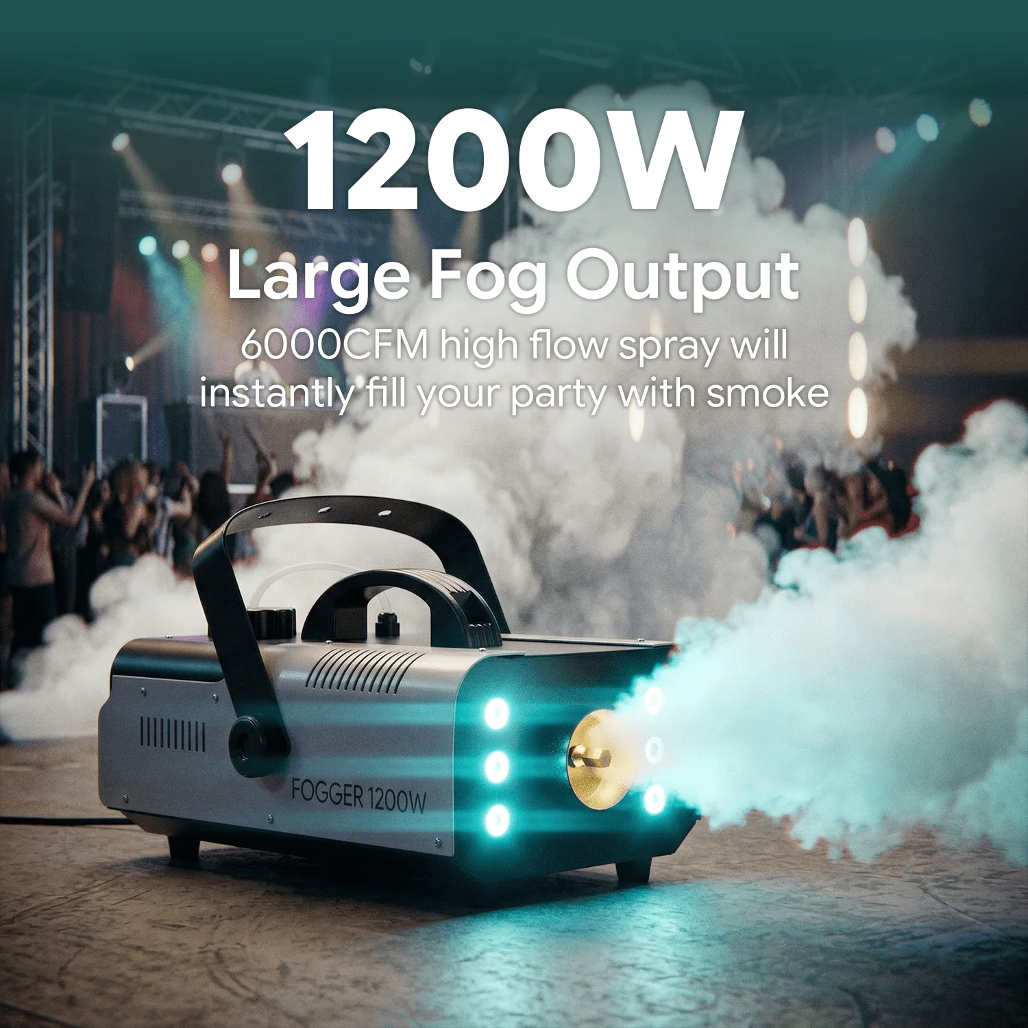 Halloween Fog Machine Smoke Machine 1200W with RGB LED Lights & Remote - Haze Smoke Generator for Halloween, Party, Stage, DJ, Club - Image 5 Halloween Fog Machine Smoke Machine 1200W with RGB LED Lights & Remote - Haze Smoke Generator for Halloween, Party, Stage, DJ, Club - Image 5