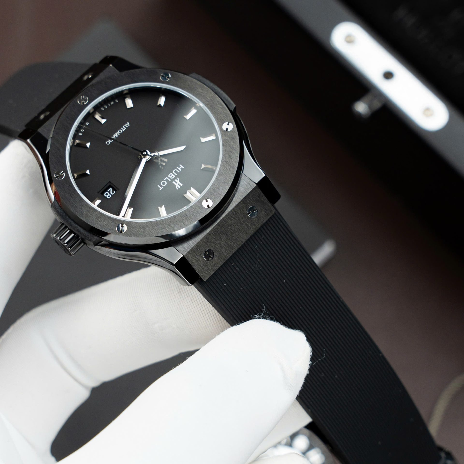 Hublot Classic Fusion Ceramic Black Rubber Strap Replica Watch 42mm - Top club