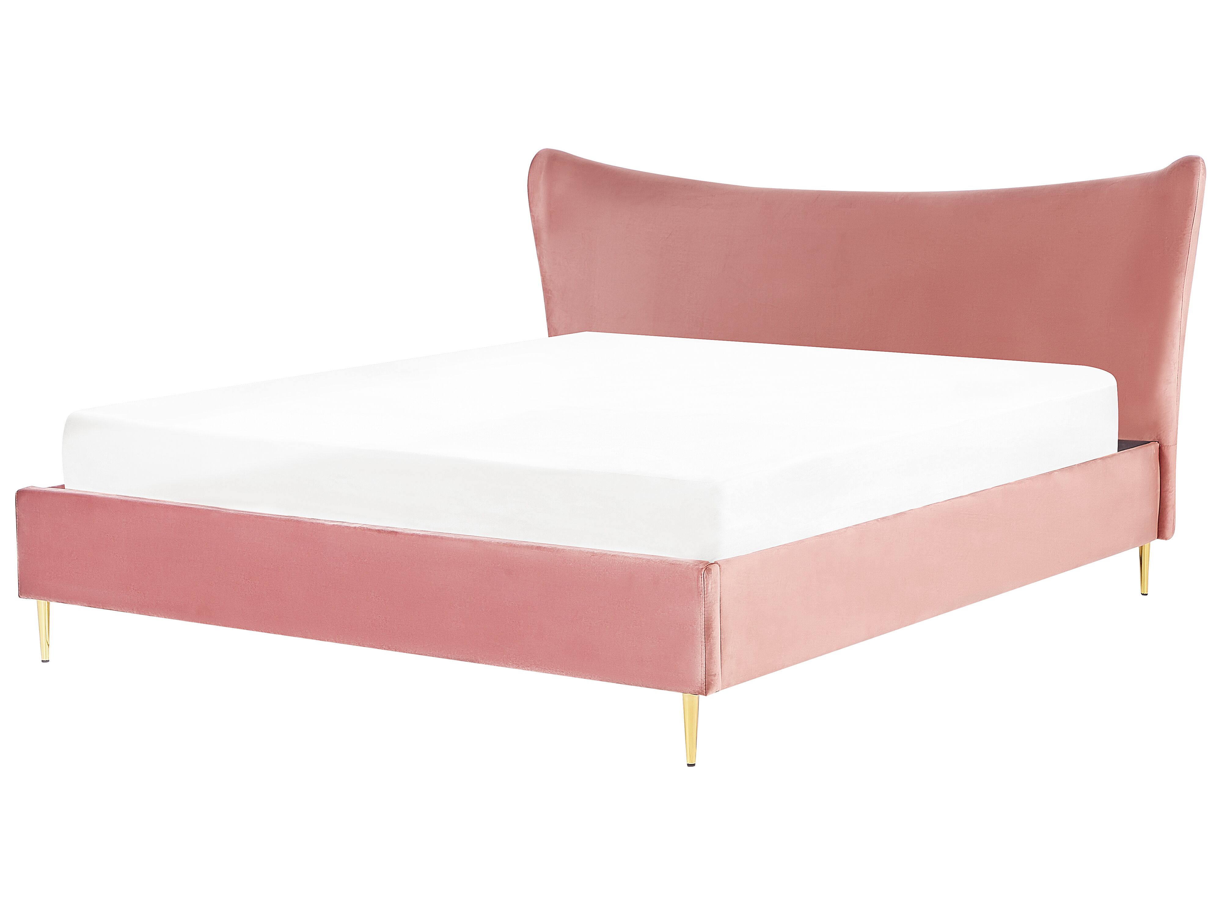 Bed Velvet CHALEIX 180 x 200 cm (EU Super King) Peach Pink