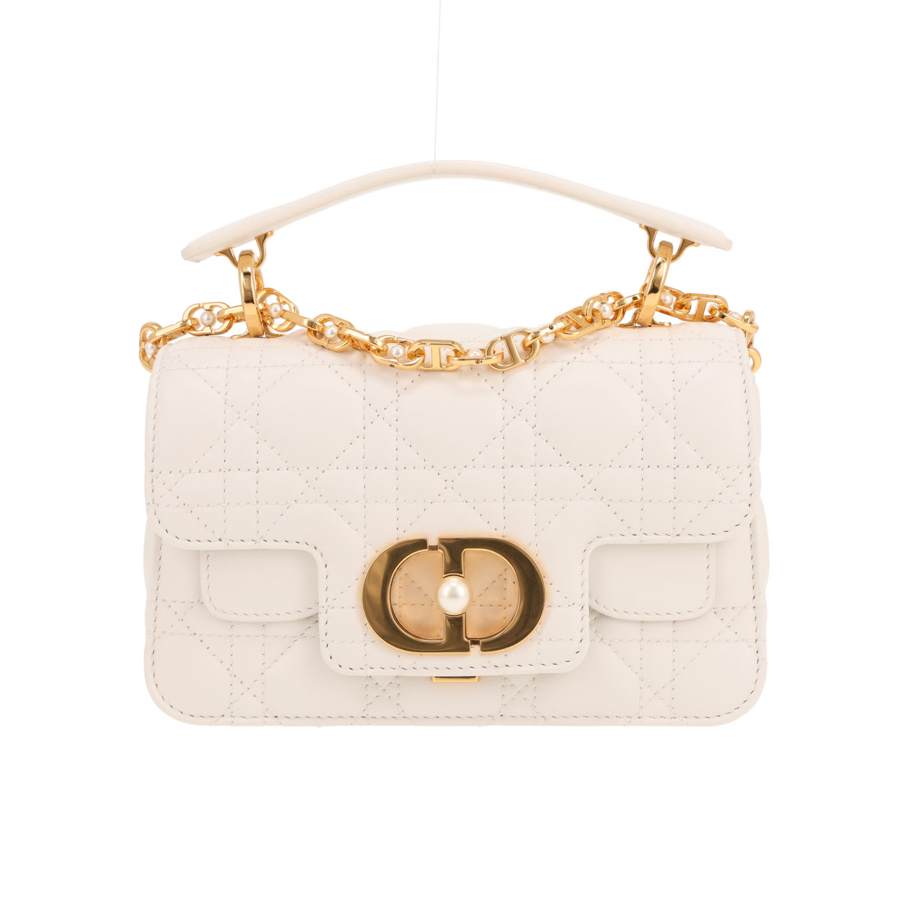 Dior Top Handle Dior Jolie mini handbag in white leather cannage1:1High-quality replica