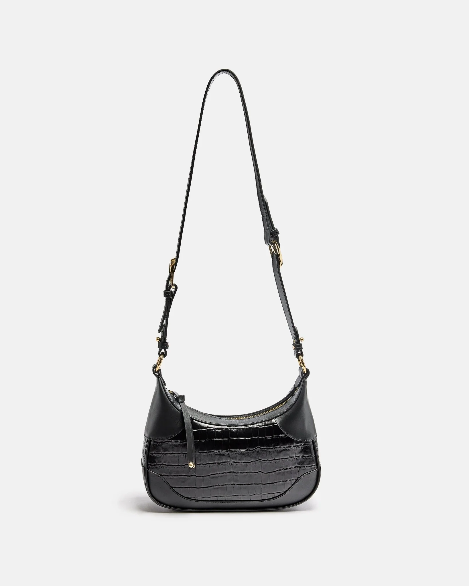 SAC KILLY/CROC - En cuir croco noir