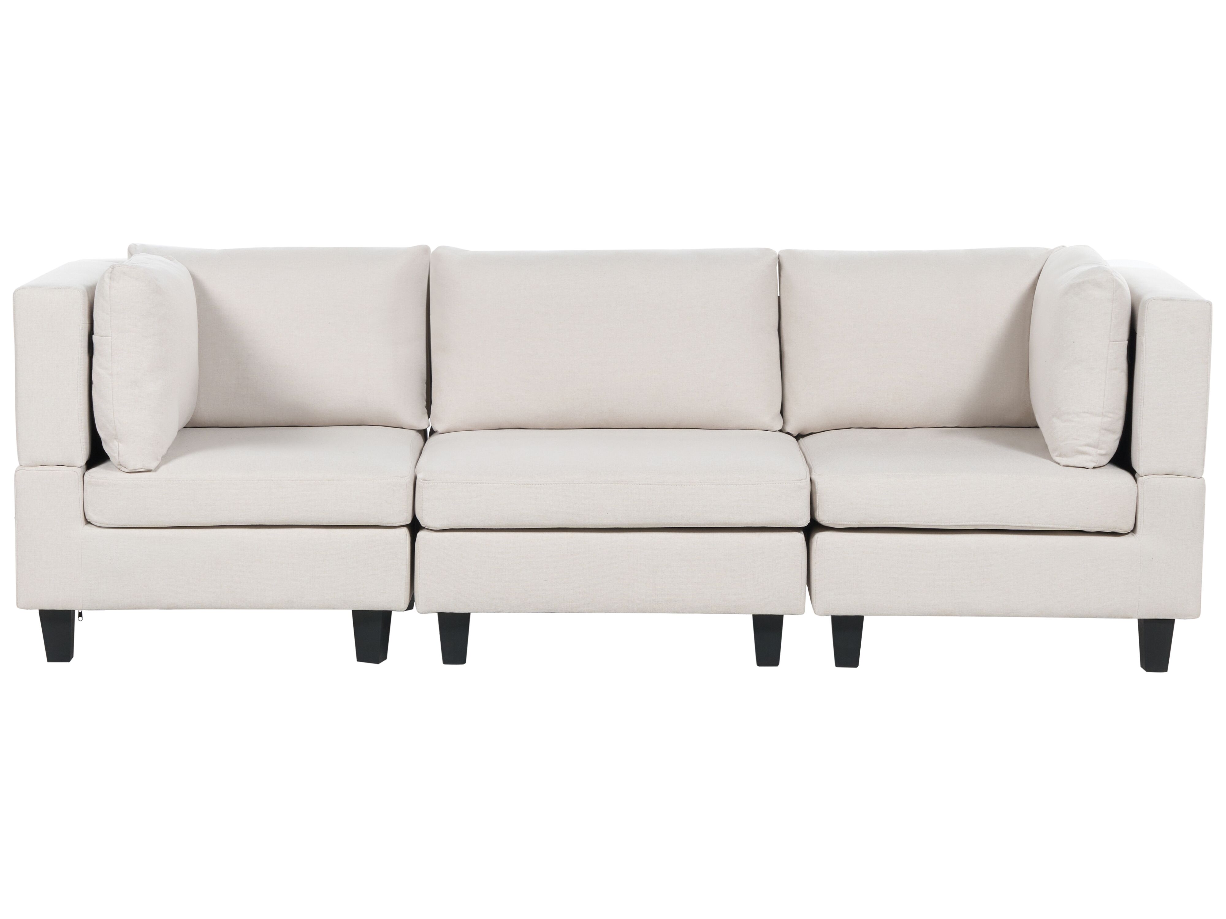 Modular Sofa 3 Seater UNSTAD Fabric Light Beige