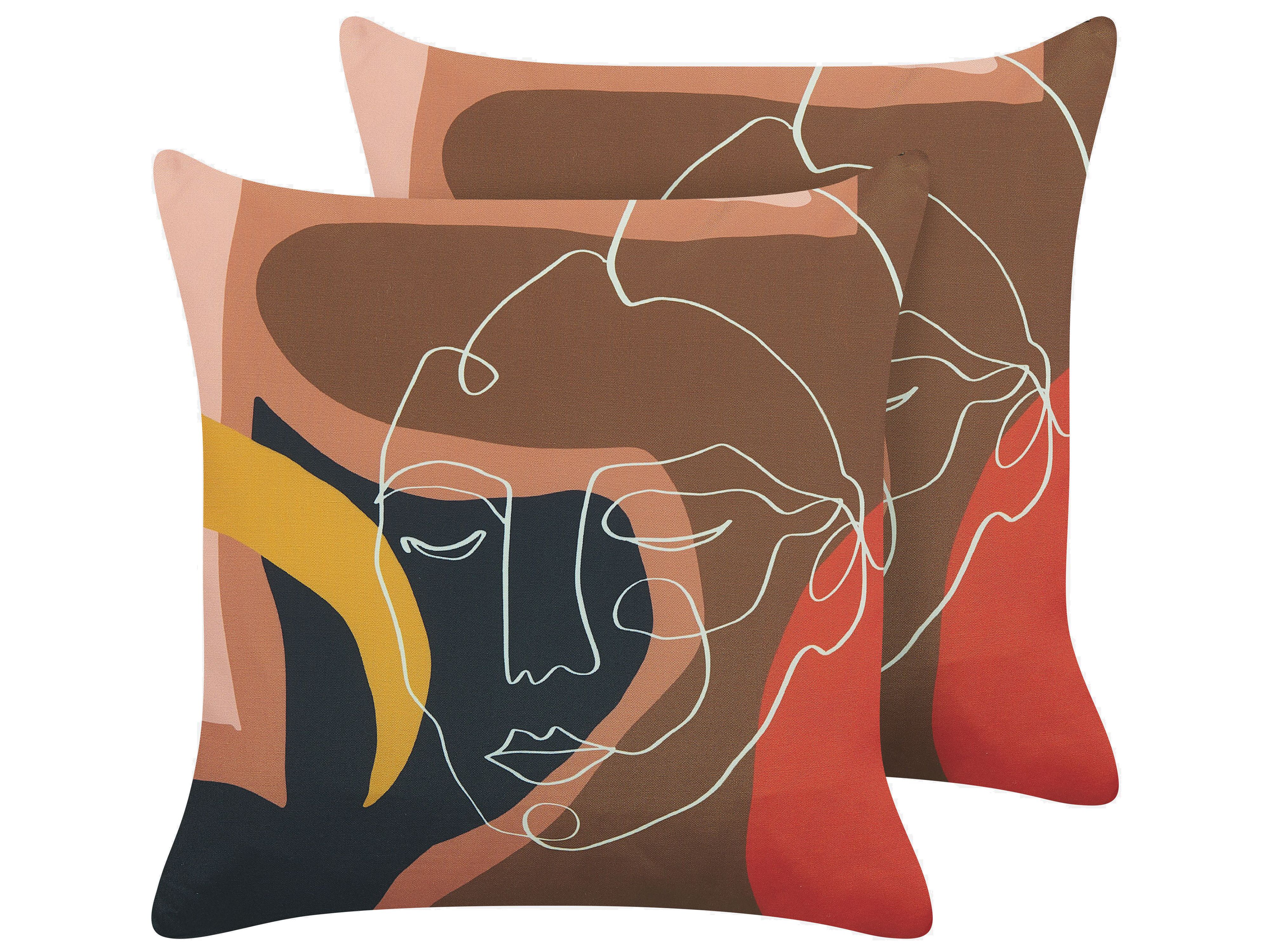 Set of 2 Decorative Cushions HYACINTH 45 x 45 cm Multicolour Abstract Pattern