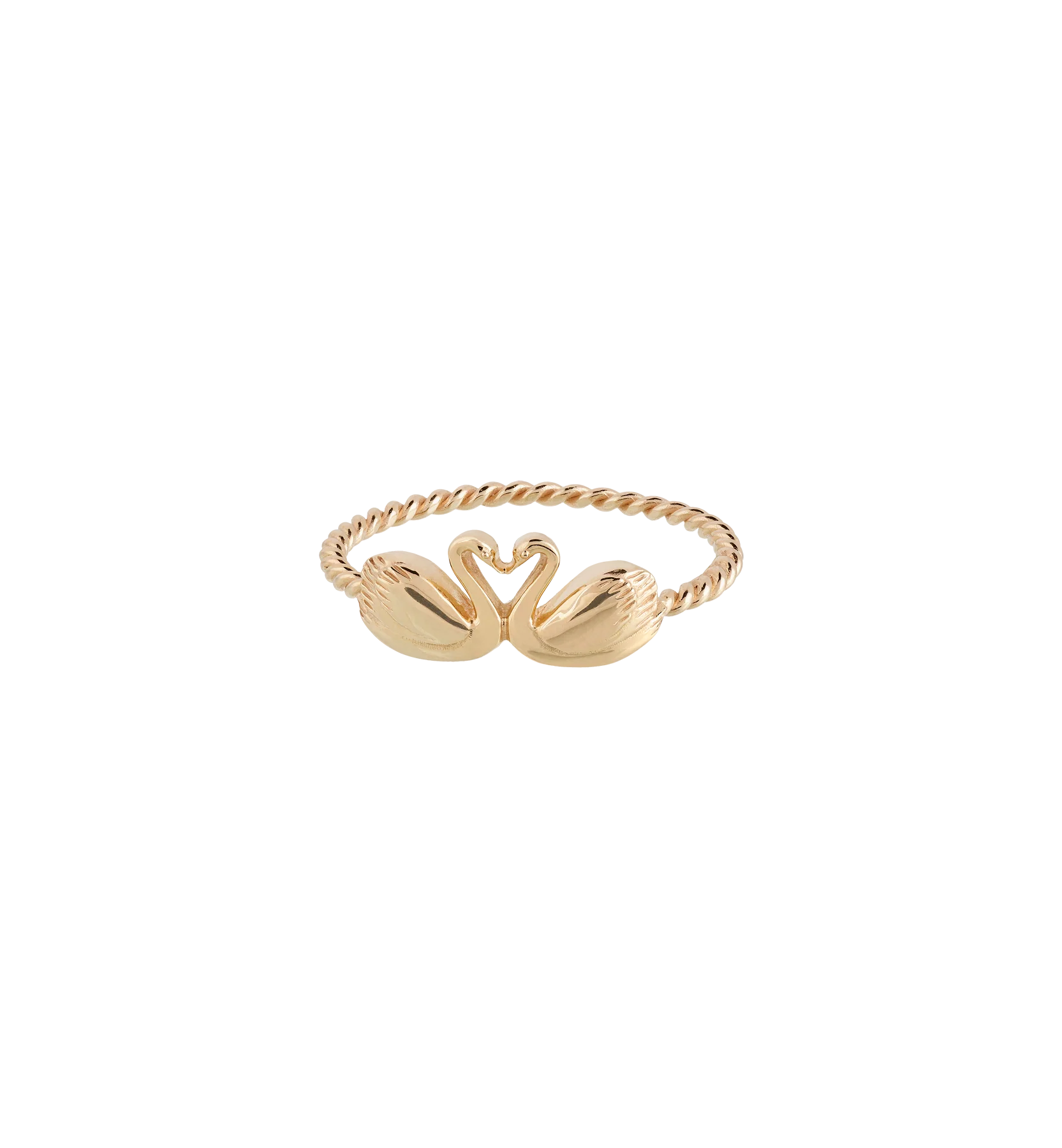 Golden Swans Ring 14K