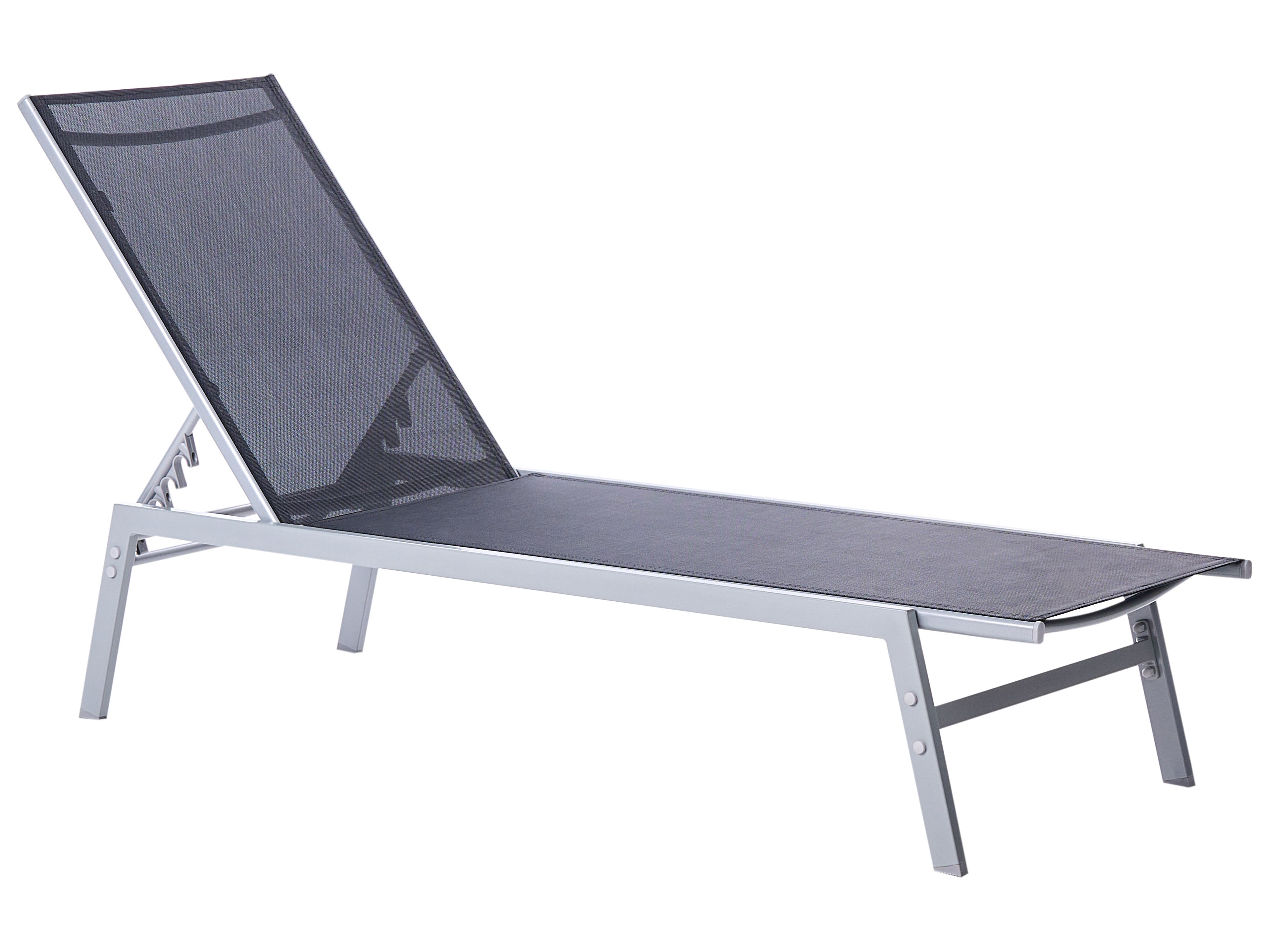 Sun Lounger NOLI Reclining Metal Black