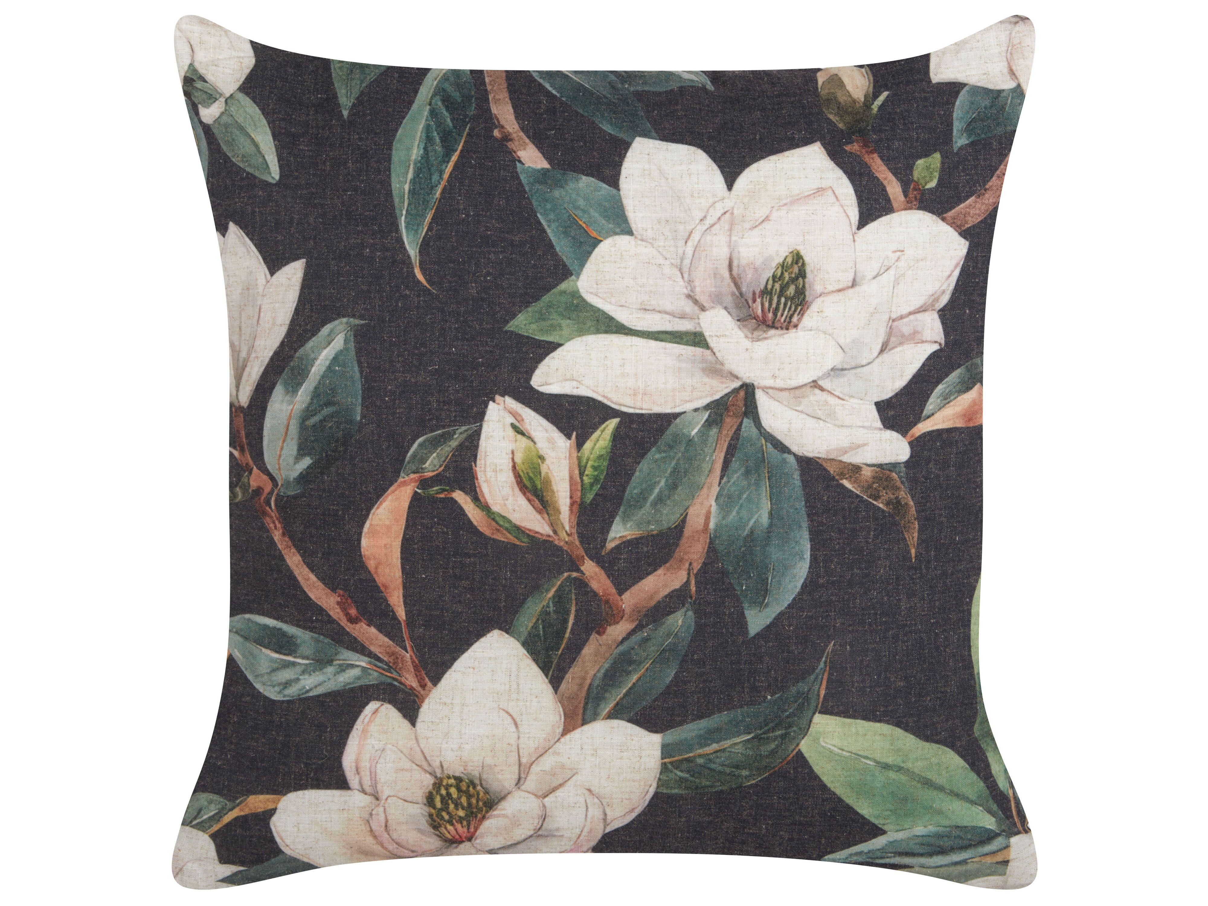 Throw Cushion ZAHRIYE 45 x 45 cm Black Floral Pattern