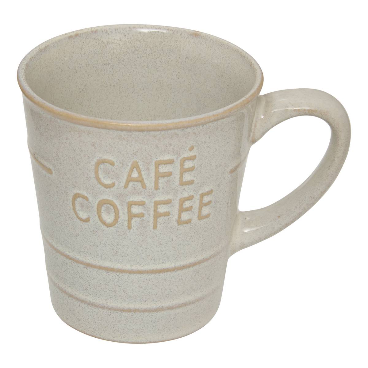 Mug"Cafe" 200 ml, earthenware, White